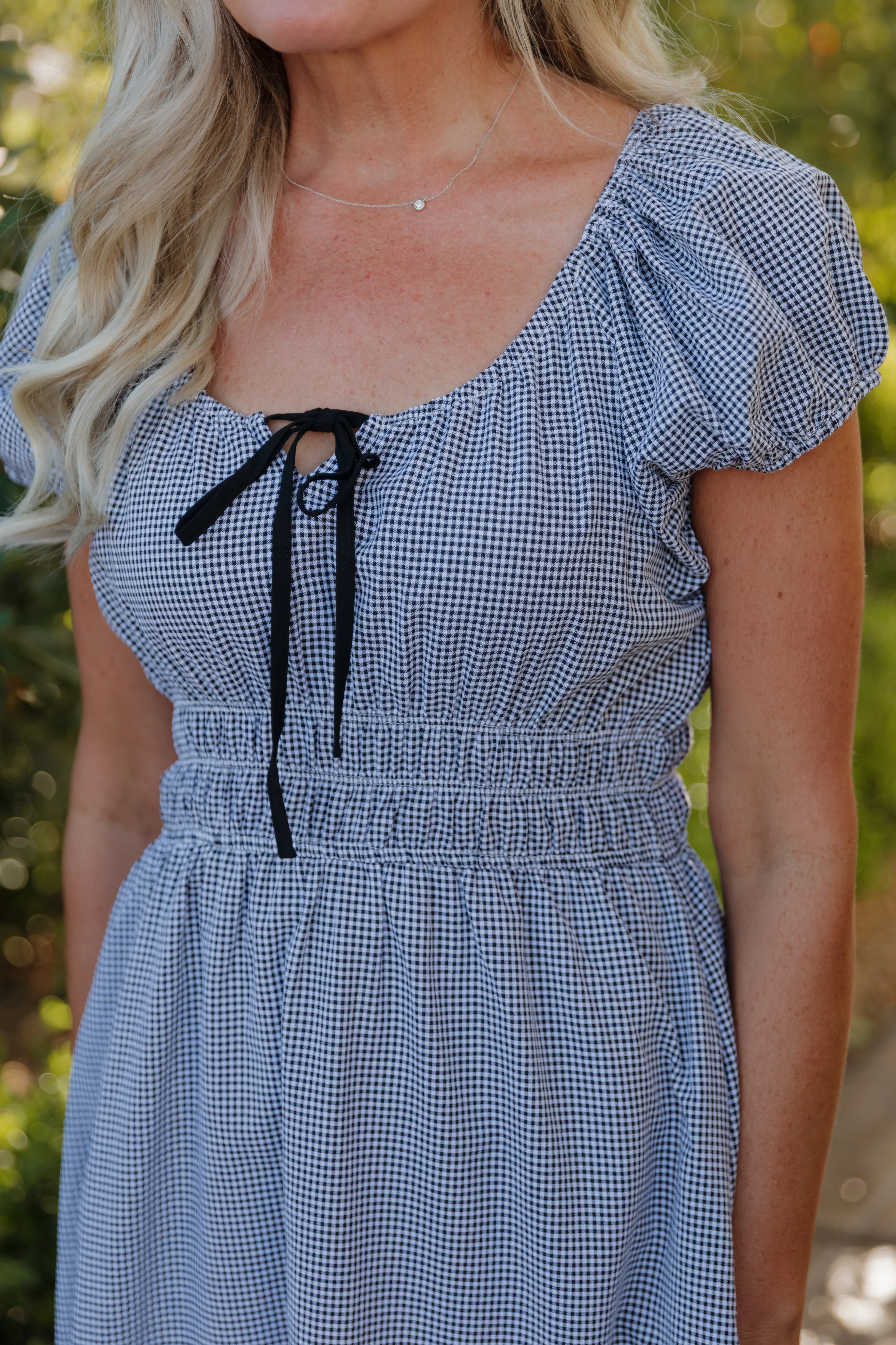 THE NELLIE GINGHAM DRESS IN BLACK - Image 2
