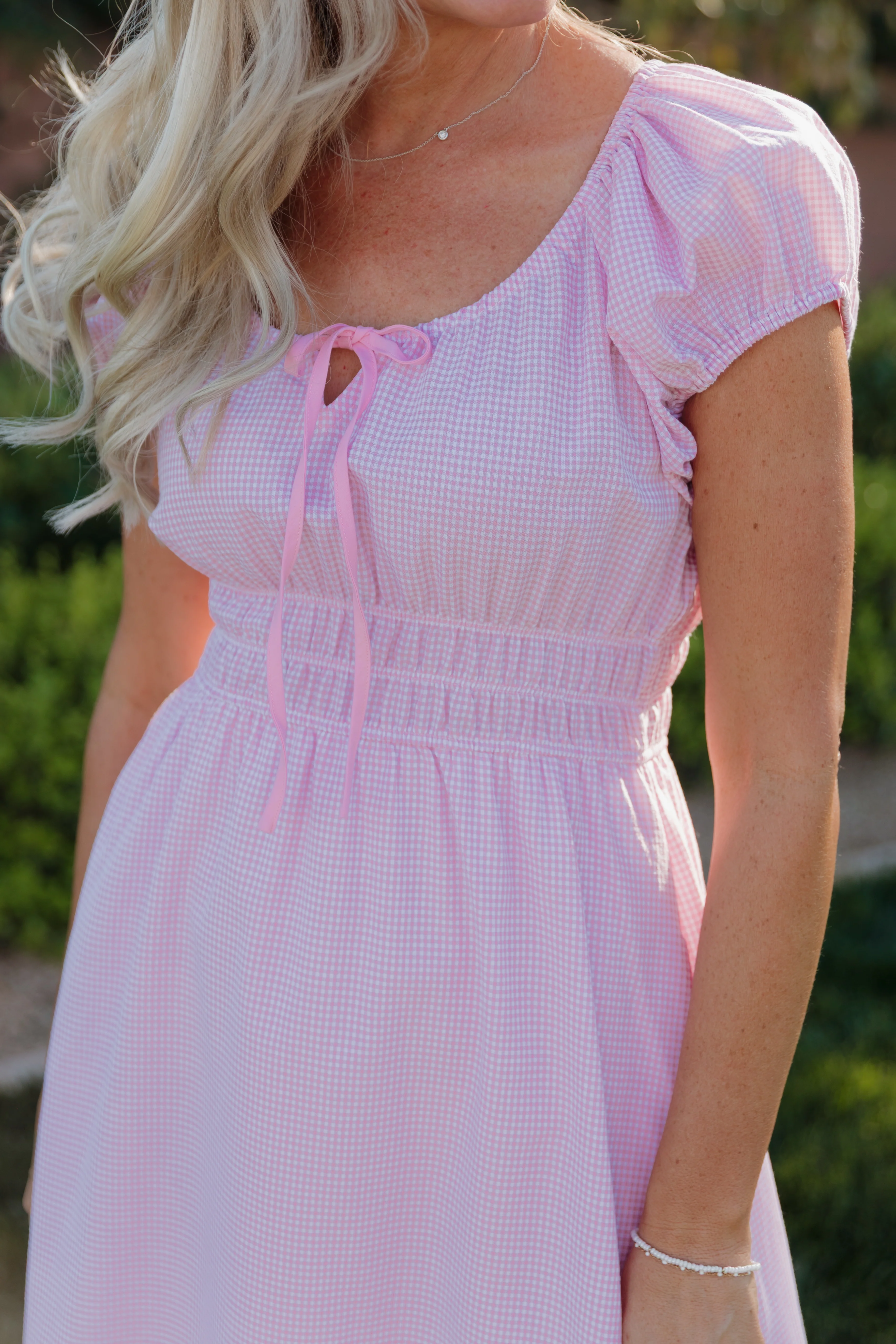THE NELLIE GINGHAM DRESS IN PINK - Image 4