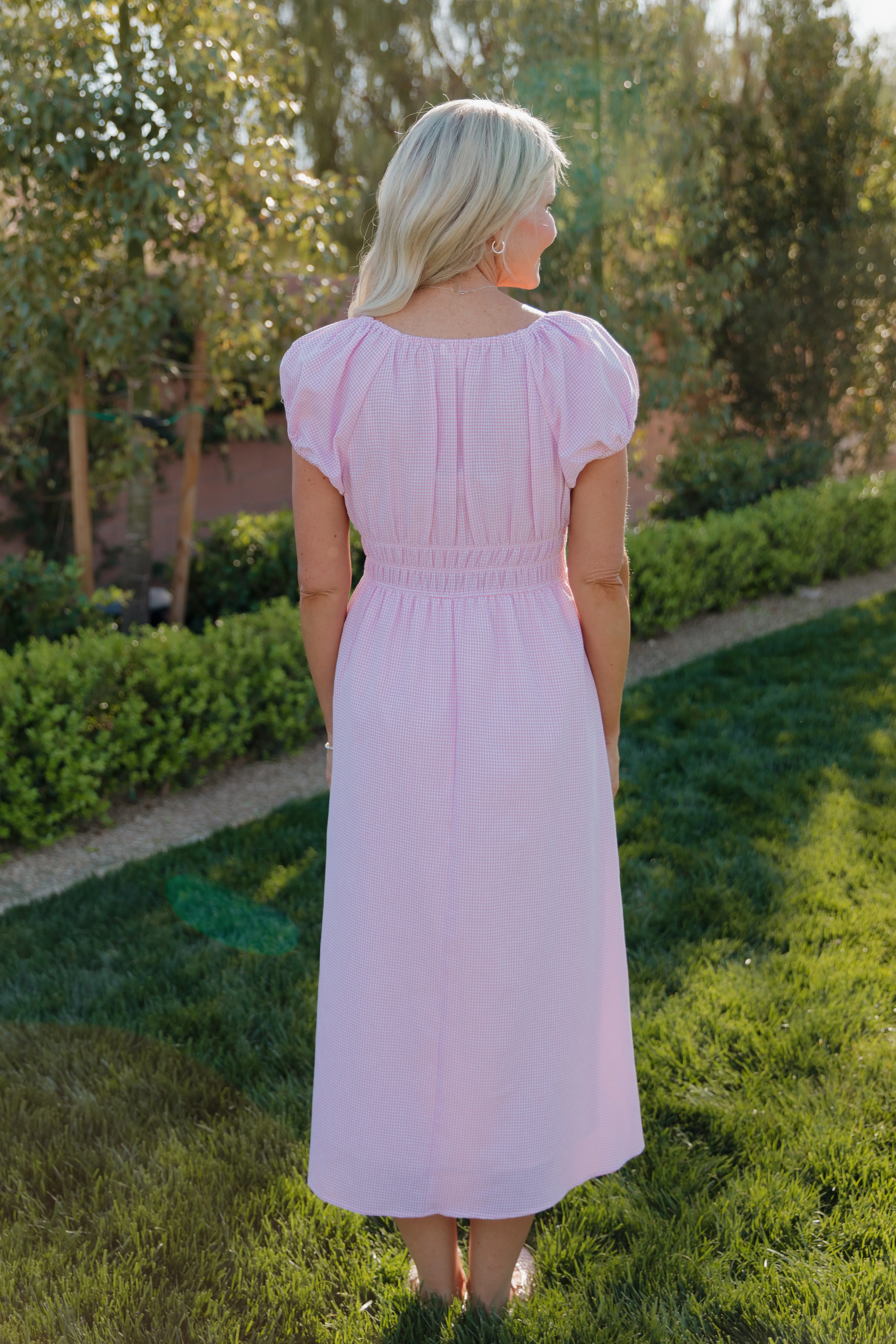 THE NELLIE GINGHAM DRESS IN PINK - Image 7