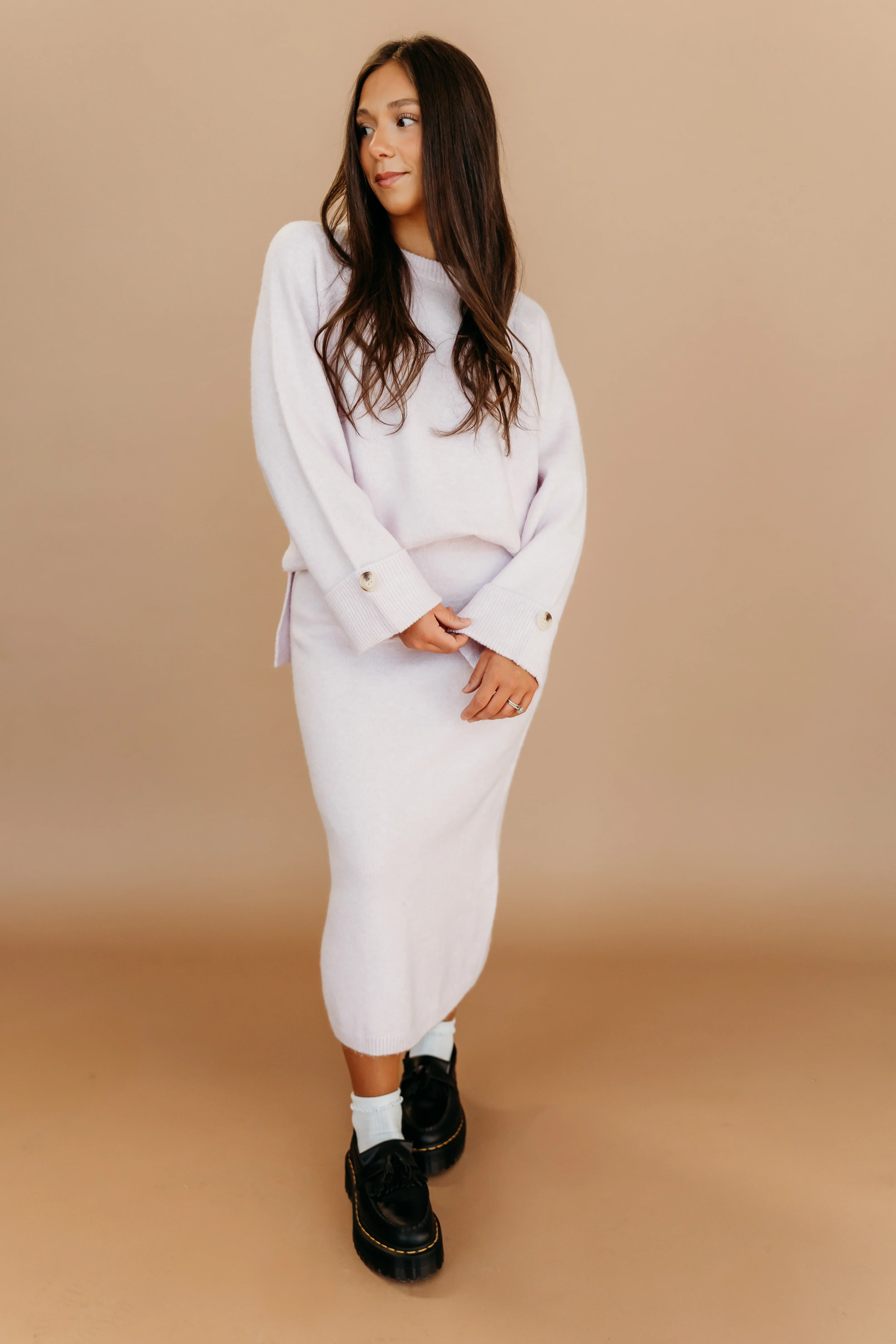 THE PAIGE SWEATER SET IN PURPLE - Image 6