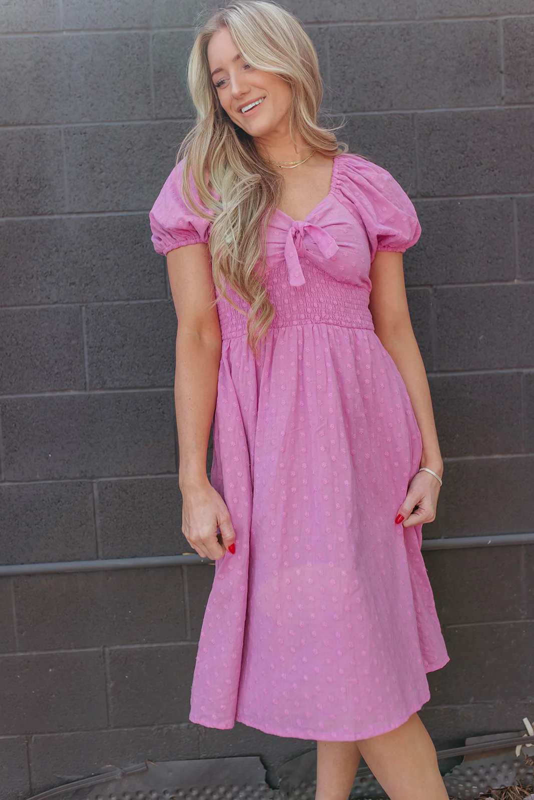 THE PAISLEY TIE FRONT SWISS DAISY DRESS IN ORCHID BY PINK DESERT - Image 17