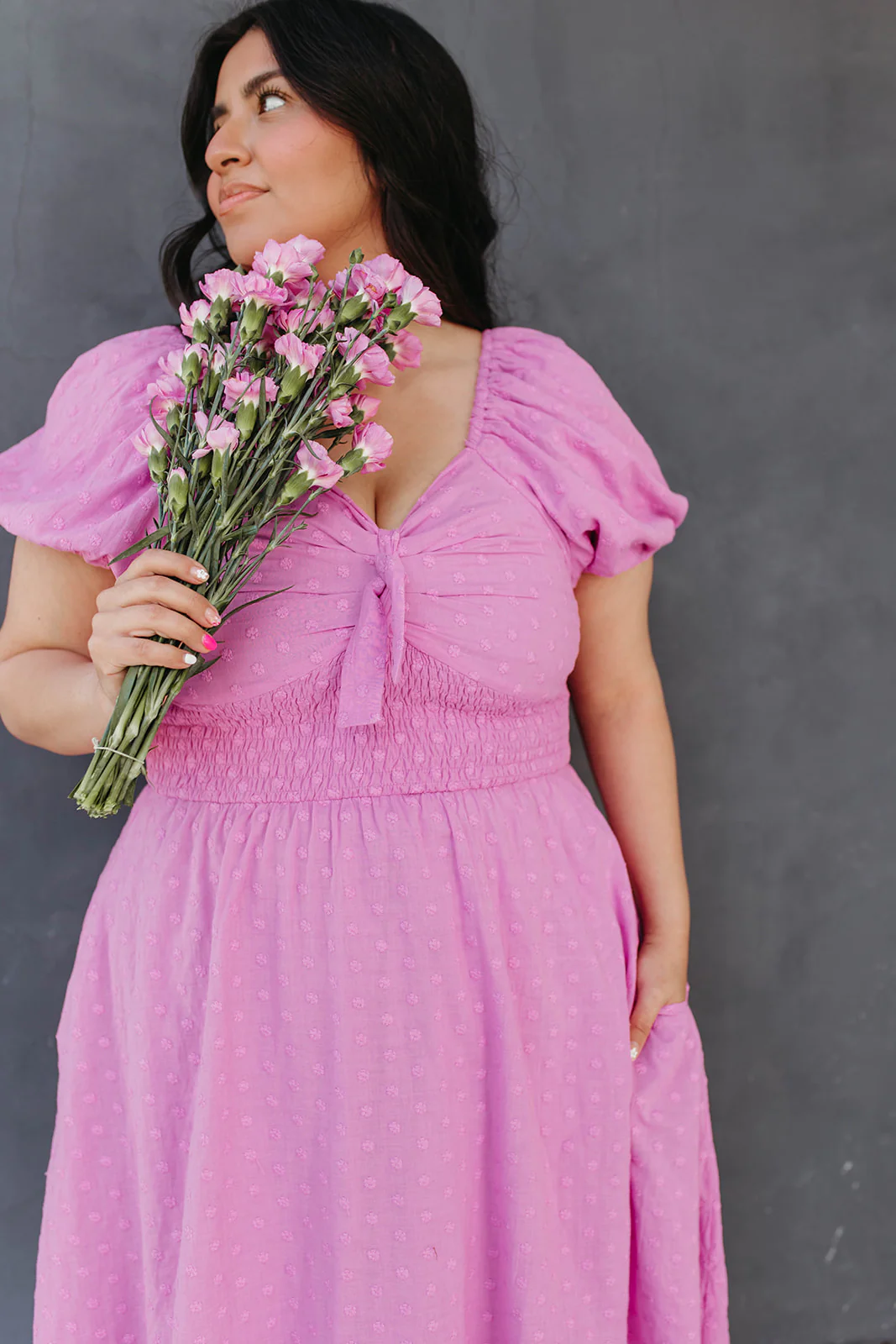 THE PAISLEY TIE FRONT SWISS DAISY DRESS IN ORCHID BY PINK DESERT - Image 21