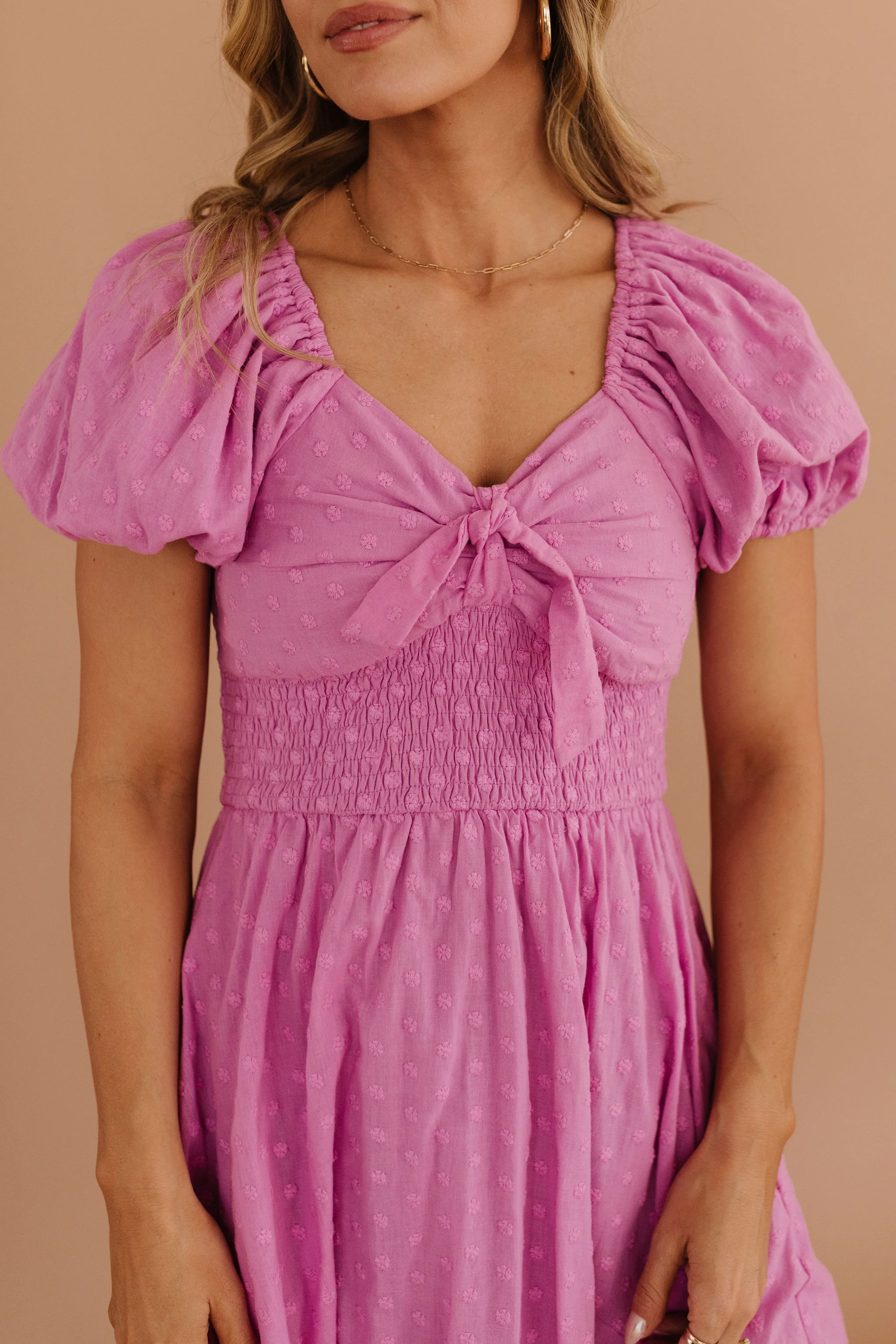 THE PAISLEY TIE FRONT SWISS DAISY DRESS IN ORCHID BY PINK DESERT - Image 22