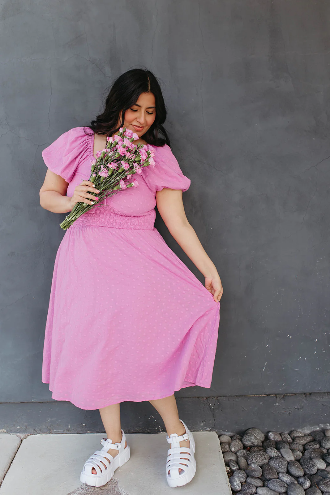THE PAISLEY TIE FRONT SWISS DAISY DRESS IN ORCHID BY PINK DESERT - Image 26