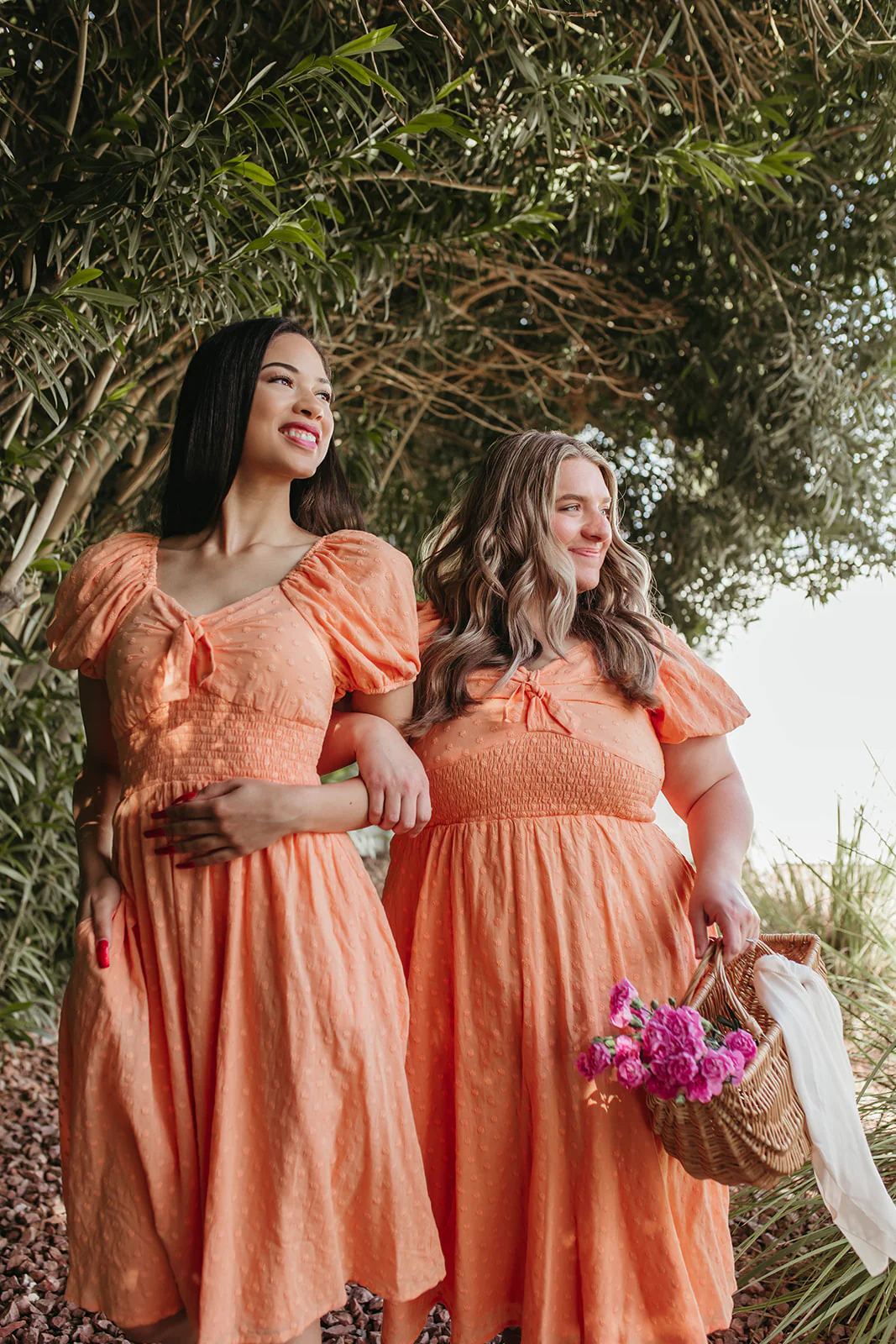 THE PAISLEY TIE FRONT SWISS DAISY DRESS IN PEACHY PEACH BY PINK DESERT - Image 24