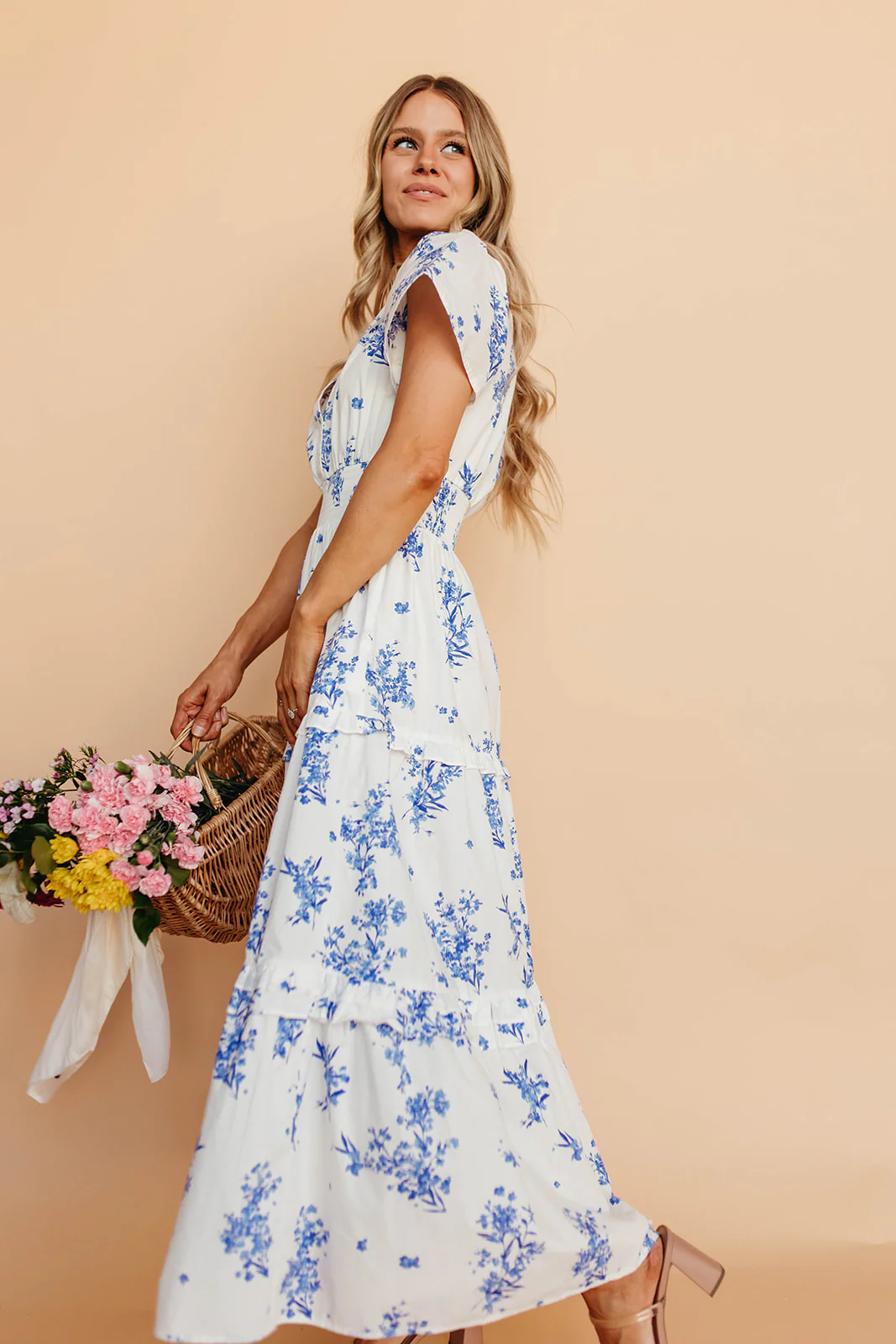 THE PALMER POPLIN DRESS IN BLUE FLORAL - Image 14