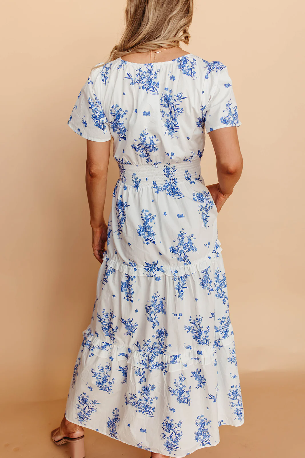 THE PALMER POPLIN DRESS IN BLUE FLORAL - Image 15