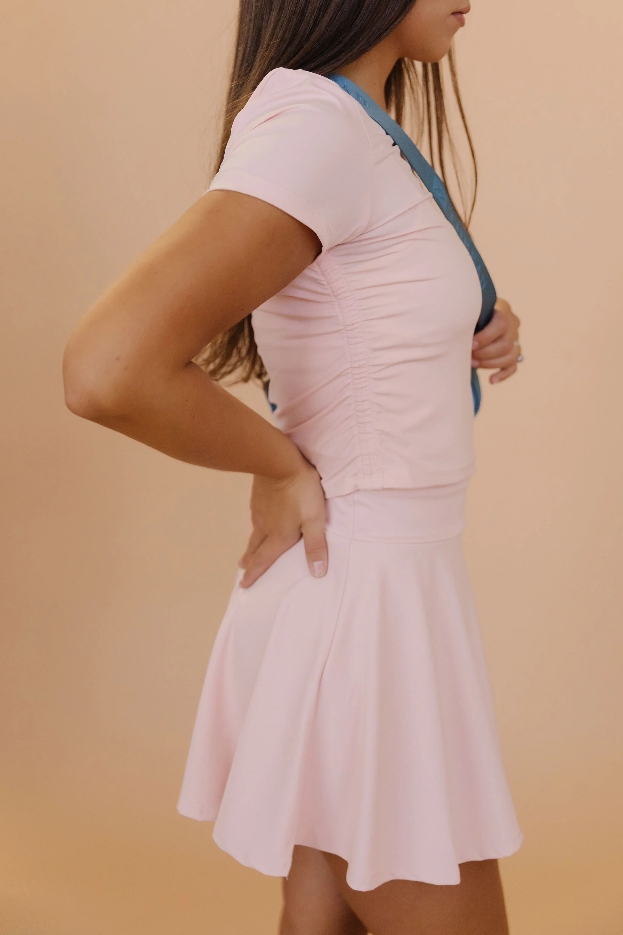 THE PAMELLA RUCHED TOP IN BALLERINA PINK - Image 6