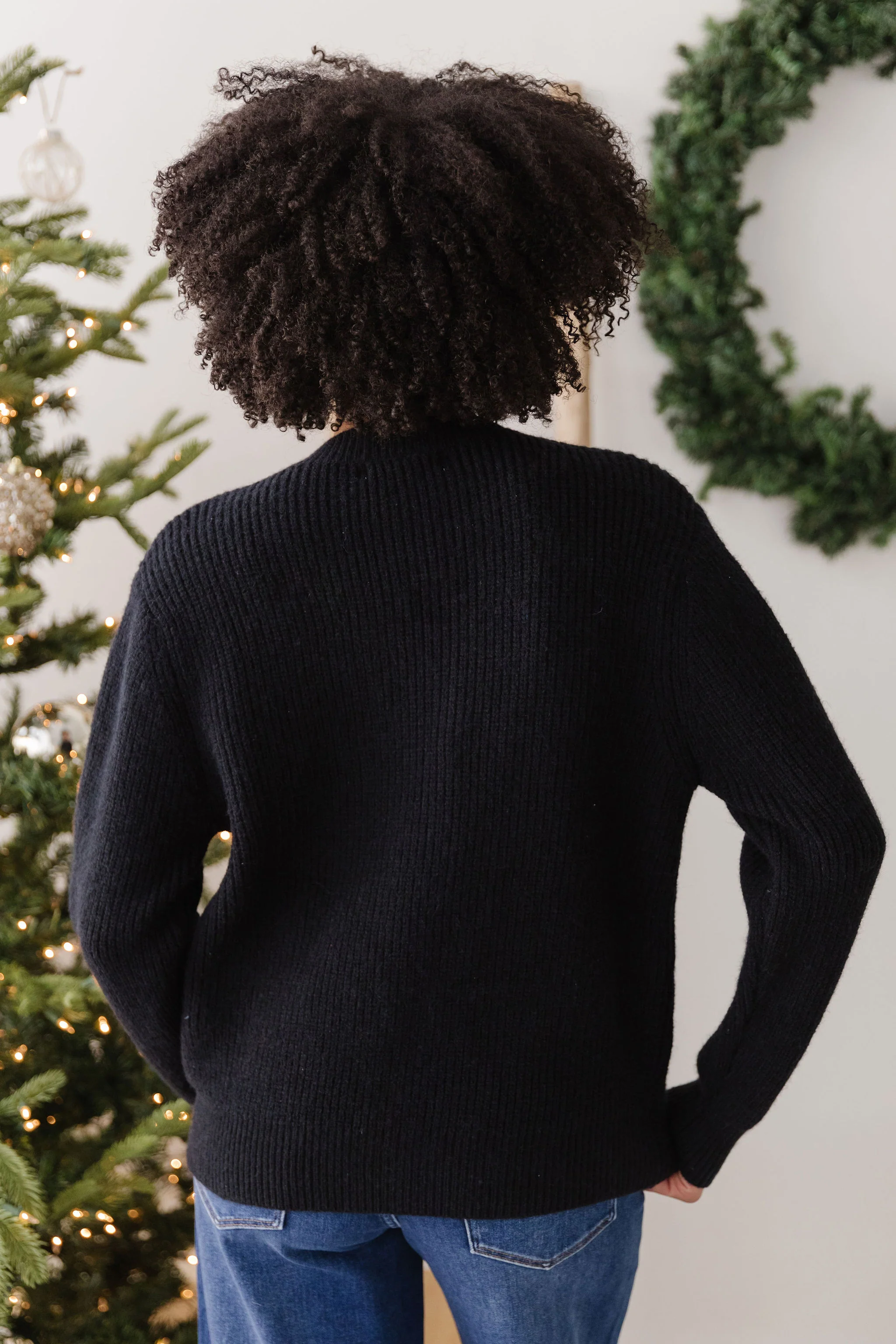 THE PORTIA BOW CARDIGAN IN BLACK - Image 7