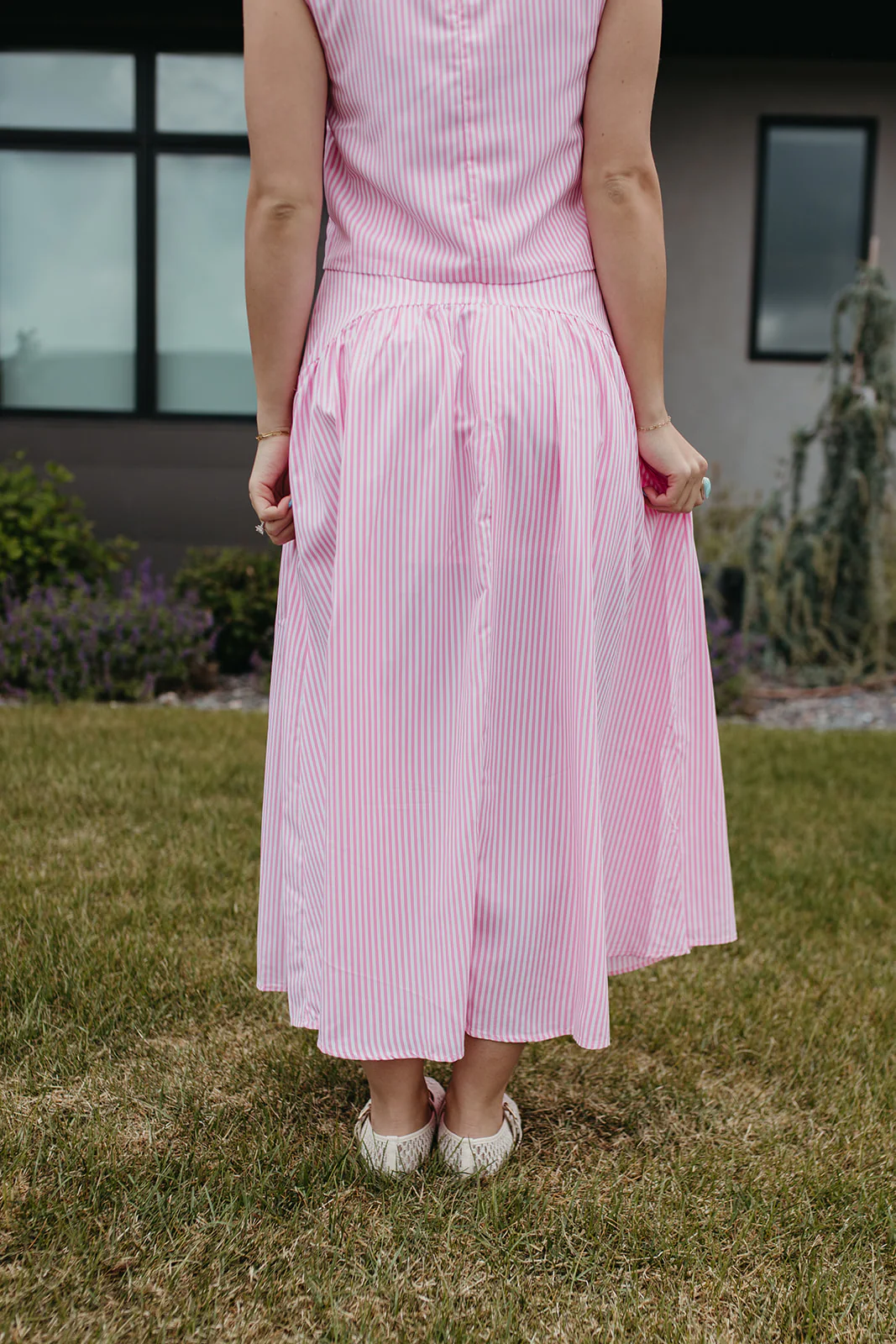 THE PRESLEY STRIPE MAXI SKIRT IN PINK - Image 5