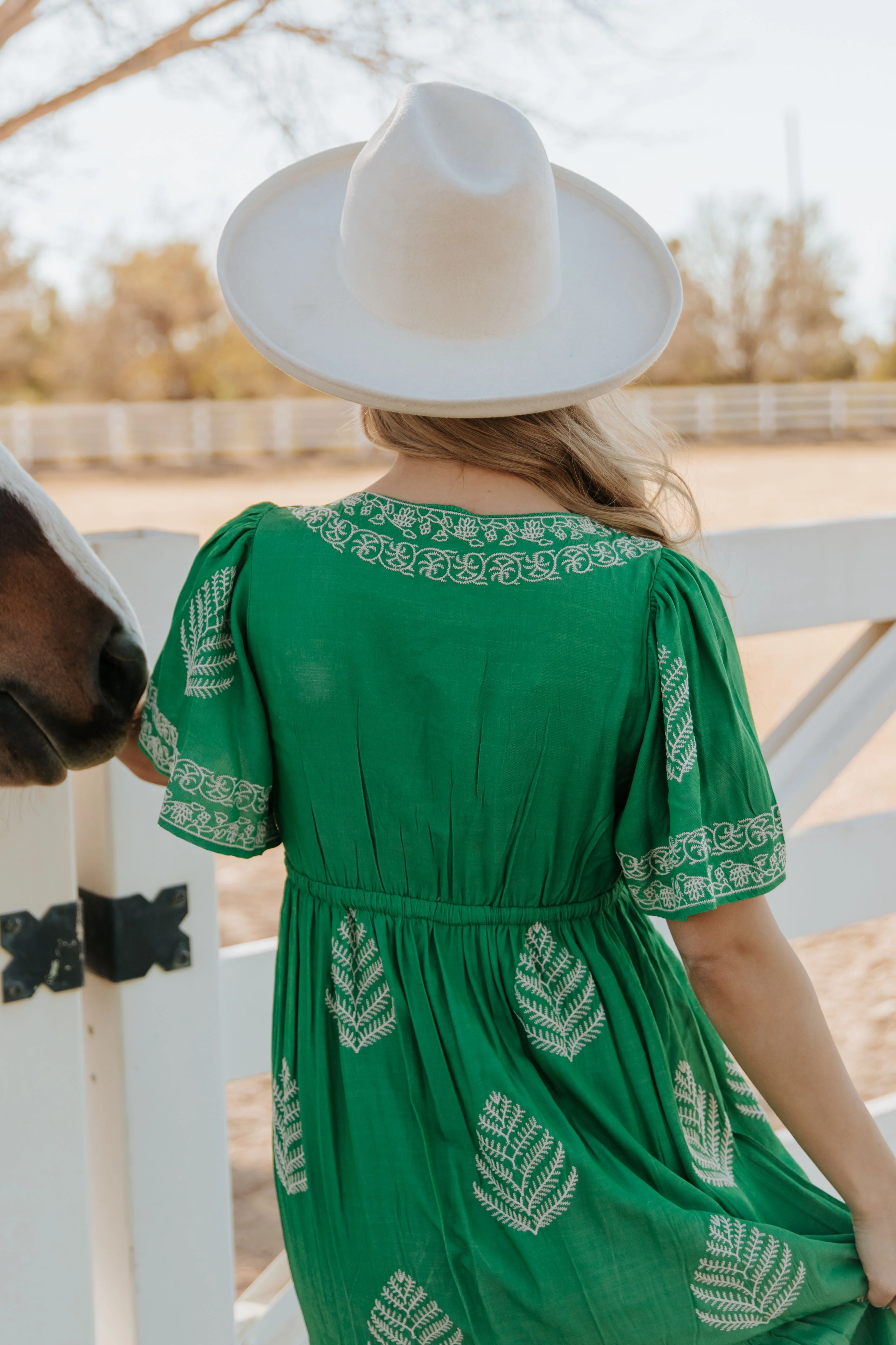 THE RAYLEIGH EMBROIDERED MAXI DRESS IN SPRING GREEN - Image 8