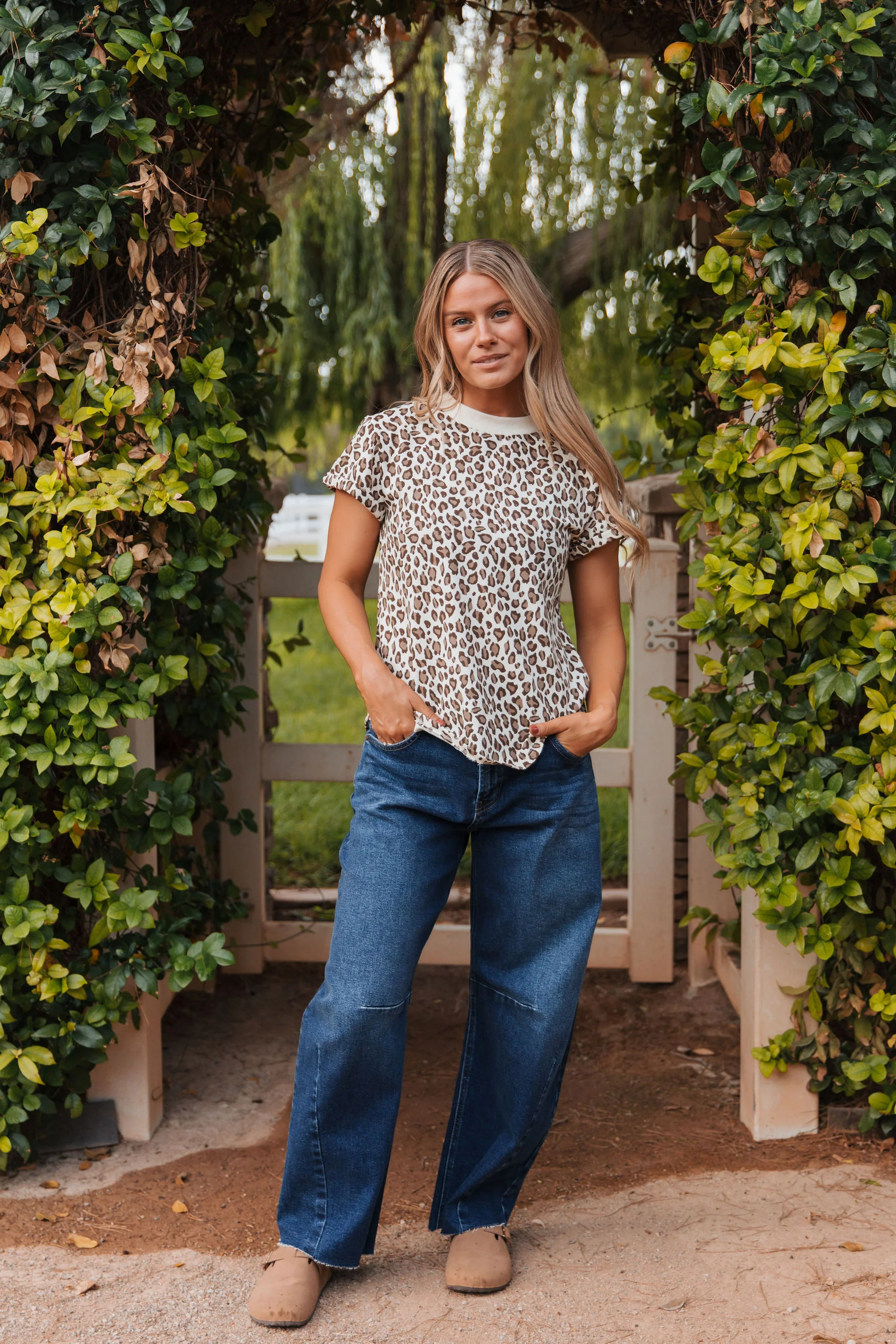 THE REBECCA ANIMAL PRINT TOP IN CREAM - Image 2