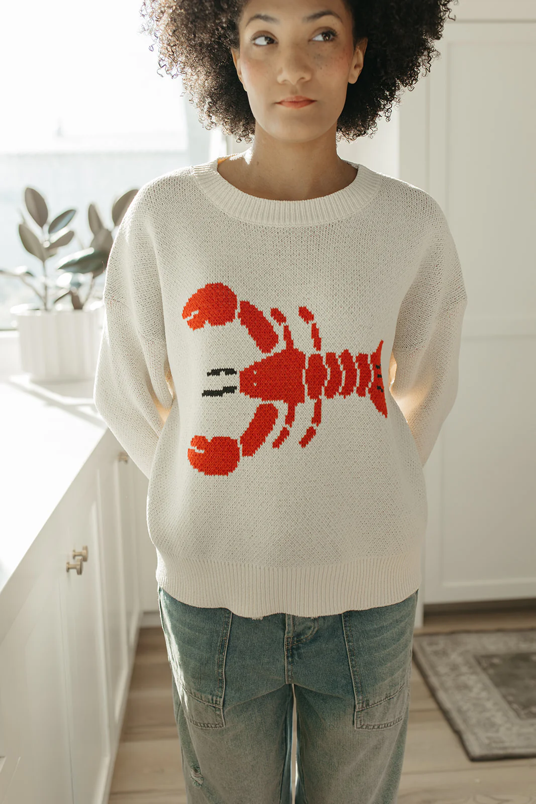 THE ROCK LOBSTER COZY SWEATER IN CREAM - Image 2