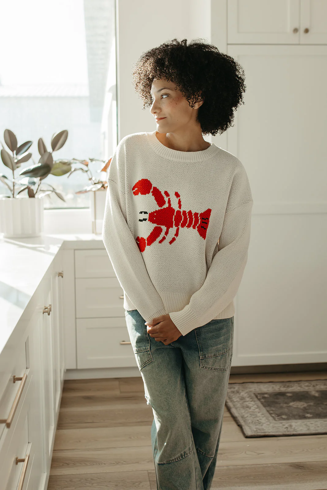 THE ROCK LOBSTER COZY SWEATER IN CREAM - Image 4