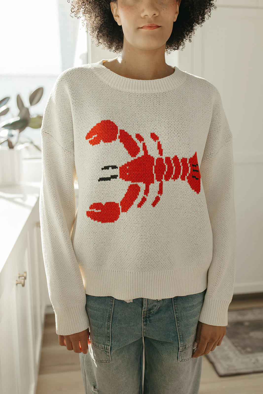 THE ROCK LOBSTER COZY SWEATER IN CREAM - Image 5