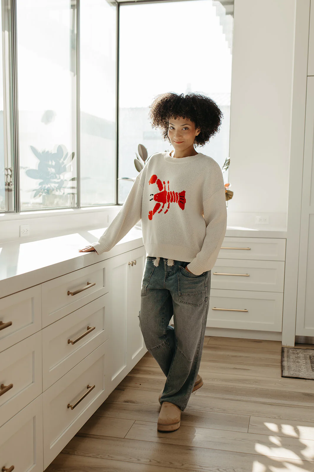 THE ROCK LOBSTER COZY SWEATER IN CREAM - Image 7