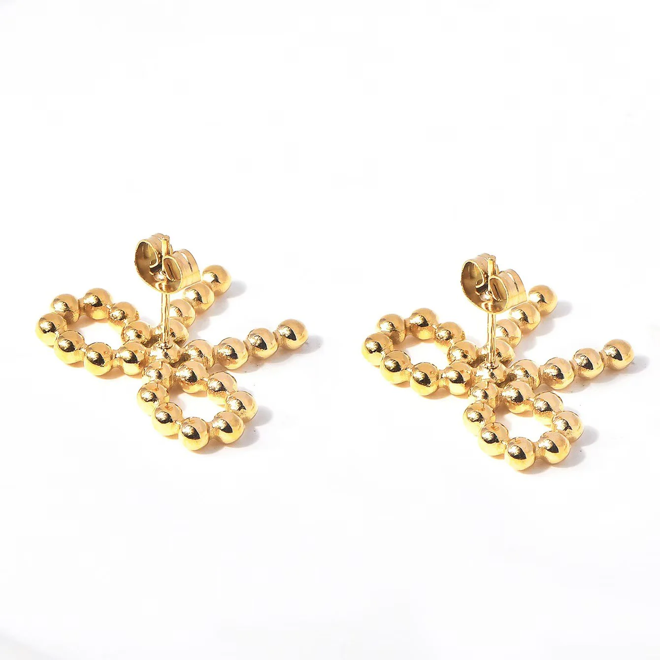 THE ROPE BOW STUD EARRINGS IN GOLD - Image 3