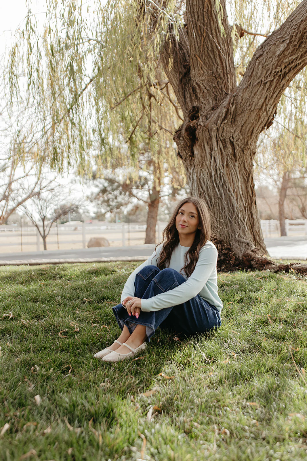 THE ROSALIE SOFT KNIT PULLOVER IN LIGHT BLUE - Image 2