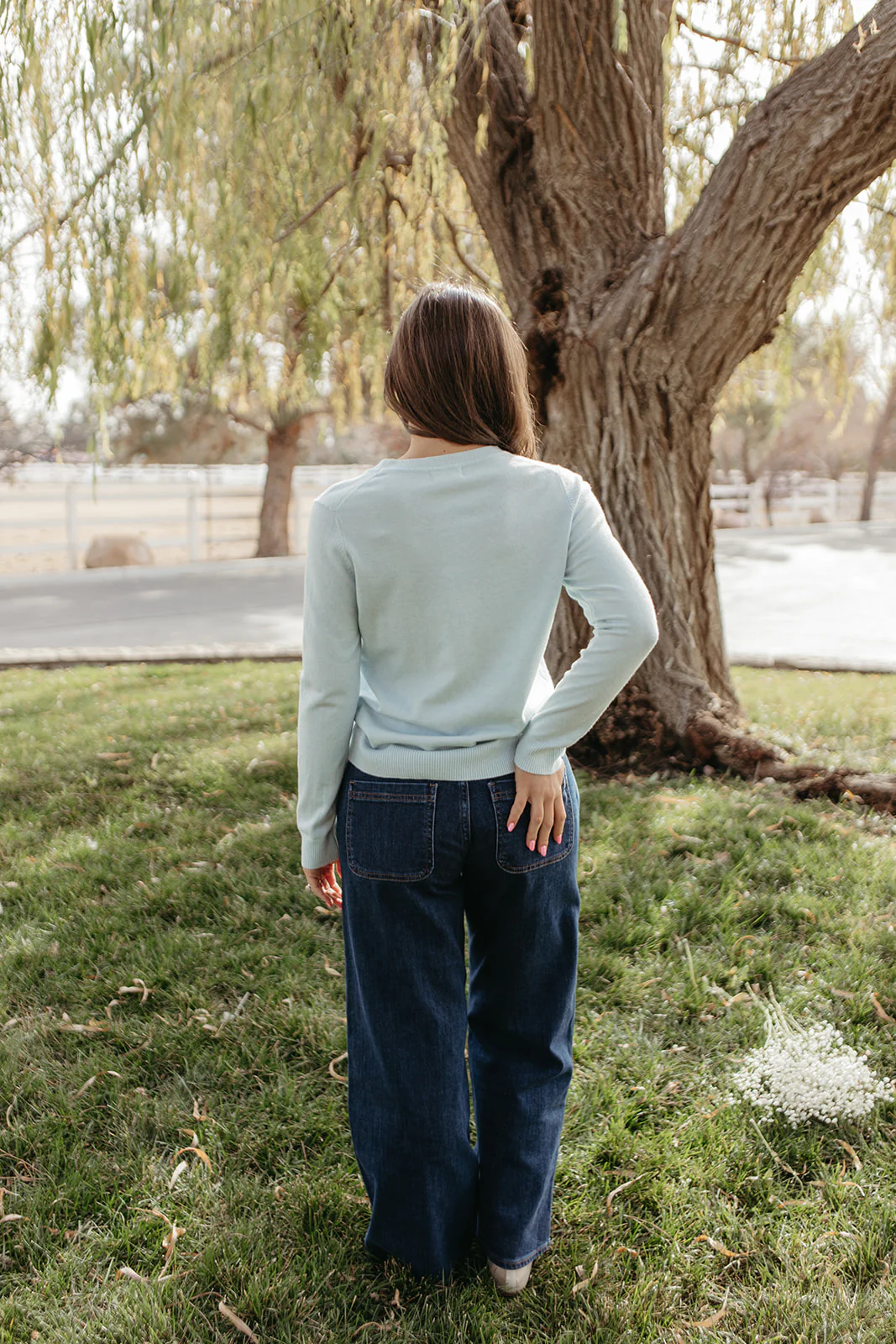 THE ROSALIE SOFT KNIT PULLOVER IN LIGHT BLUE - Image 6