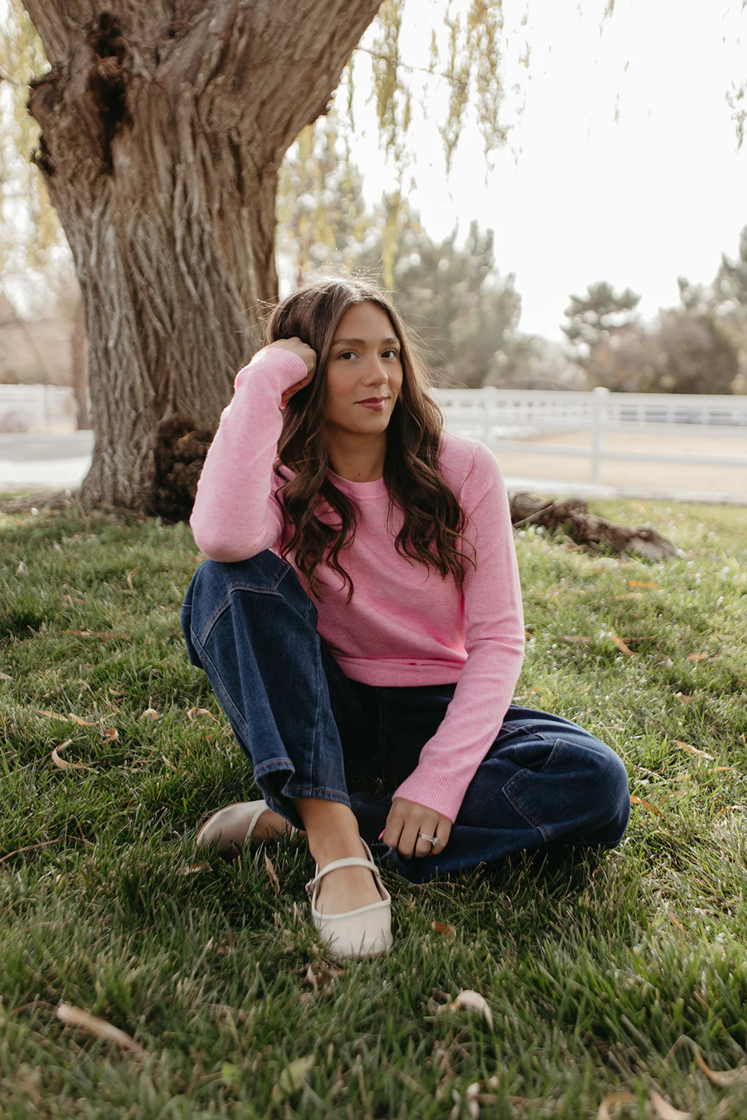THE ROSALIE SOFT KNIT PULLOVER IN PINK - Image 4