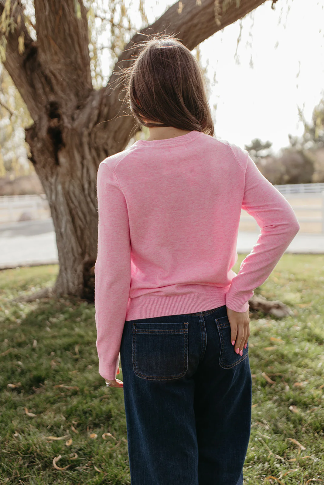 THE ROSALIE SOFT KNIT PULLOVER IN PINK - Image 7