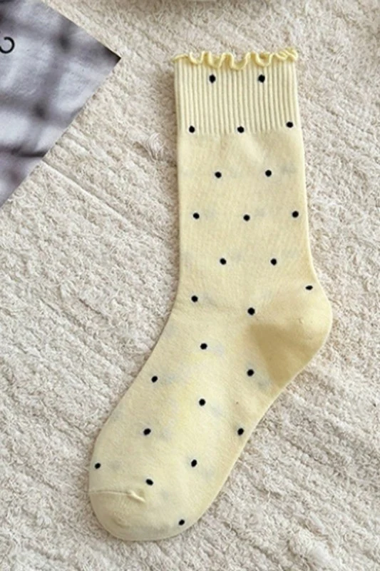 THE RUFFLE TRIM POLKA DOT SOCKS - Image 5