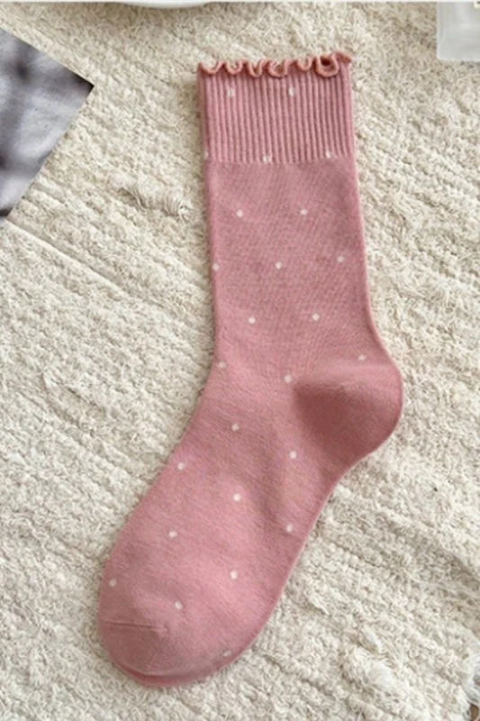 THE RUFFLE TRIM POLKA DOT SOCKS - Image 6