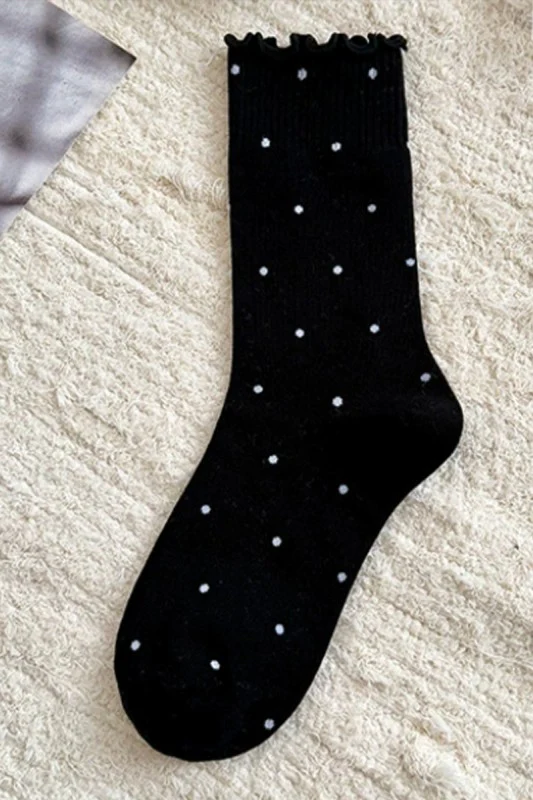THE RUFFLE TRIM POLKA DOT SOCKS - Image 8