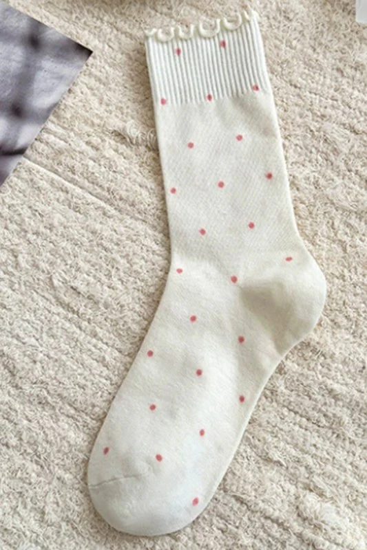 THE RUFFLE TRIM POLKA DOT SOCKS - Image 9