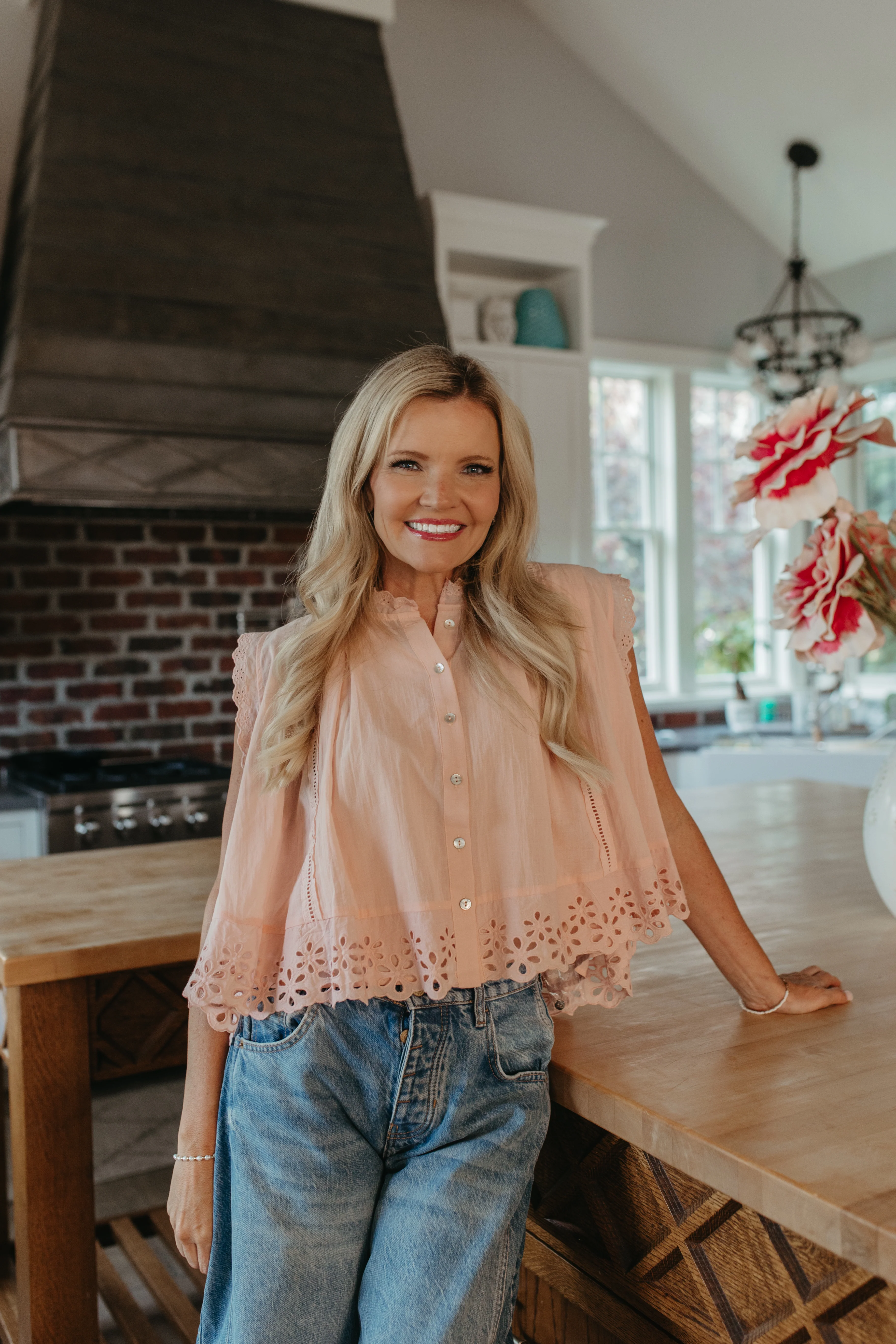 THE RYLIE COTTAGE GRACE DAISY PETAL BLOUSE TOP