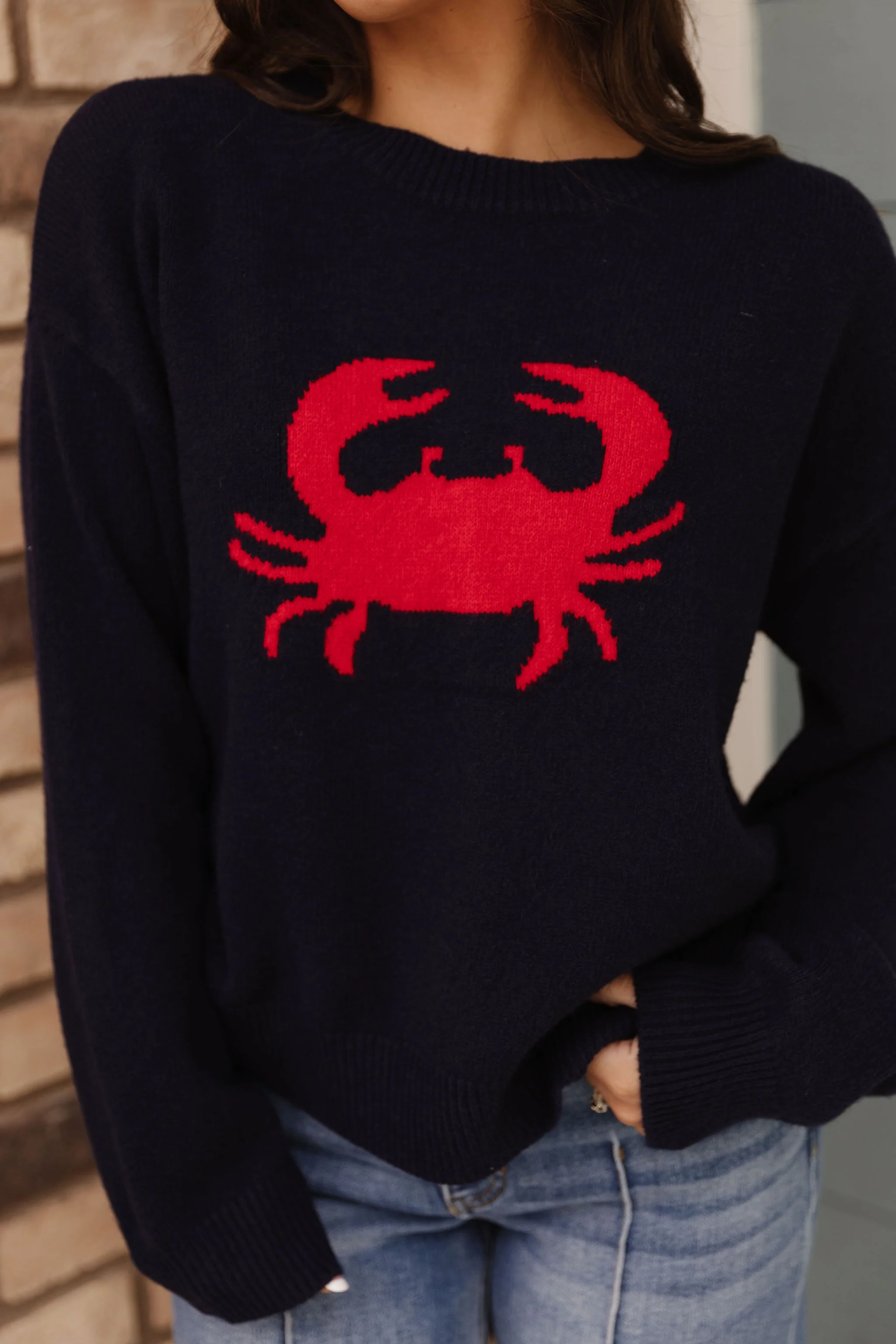THE SALTY CRAB SWEATER IN NAVY - Image 2