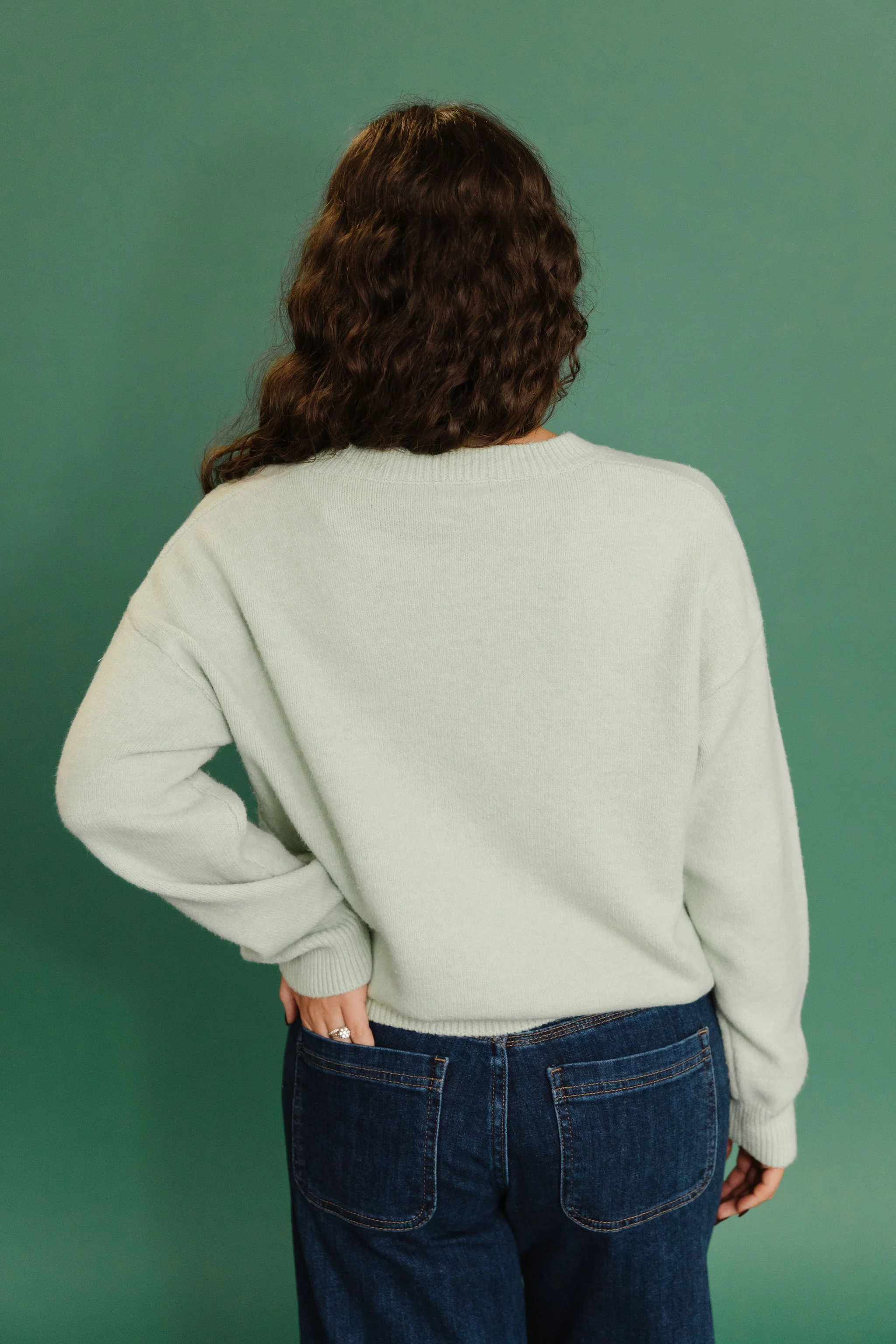 THE SANDY CRAB CREWNECK SWEATER IN GREEN - Image 5