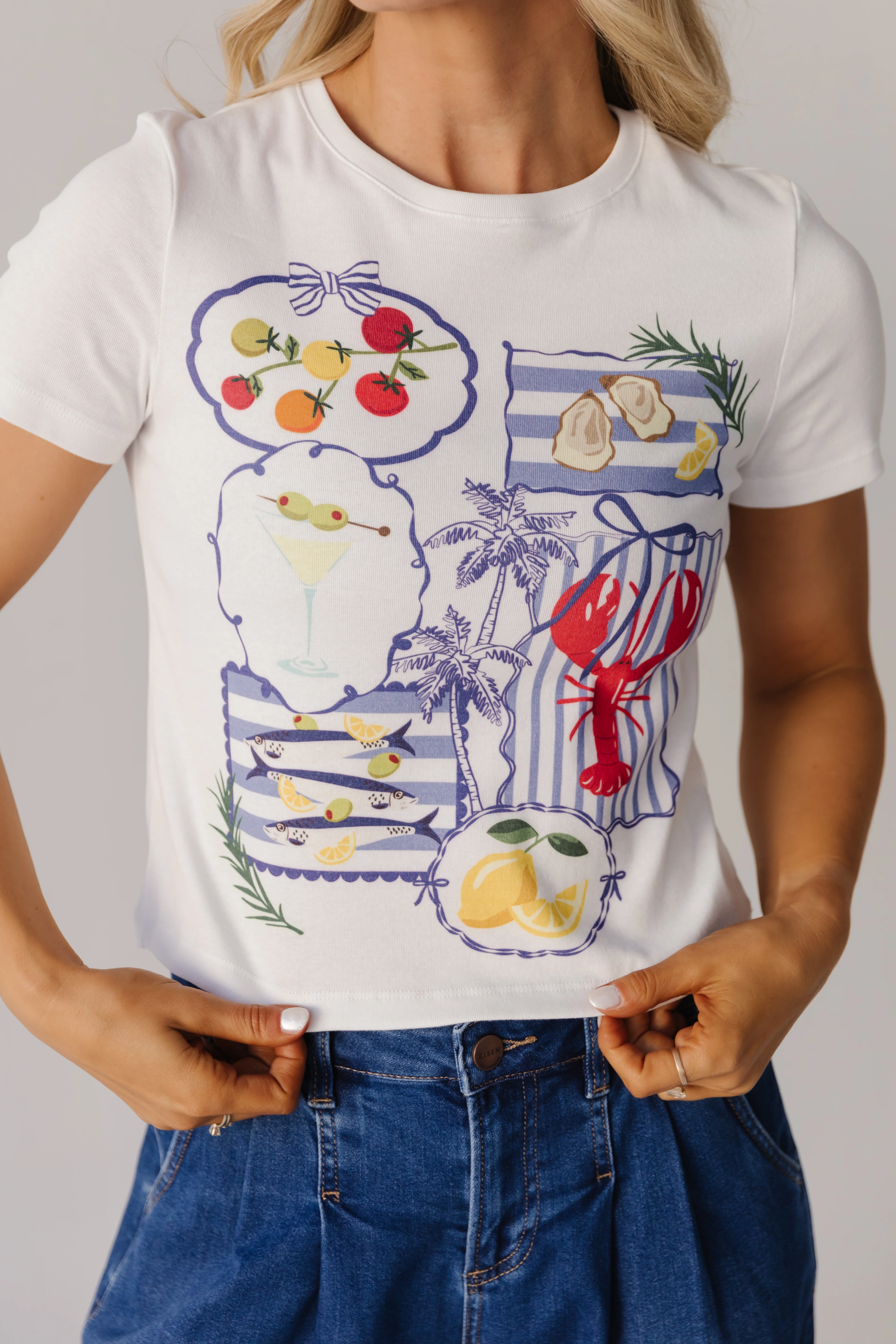 THE SANTORINI GRAPHIC BABY T-SHIRT IN WHITE - Image 2