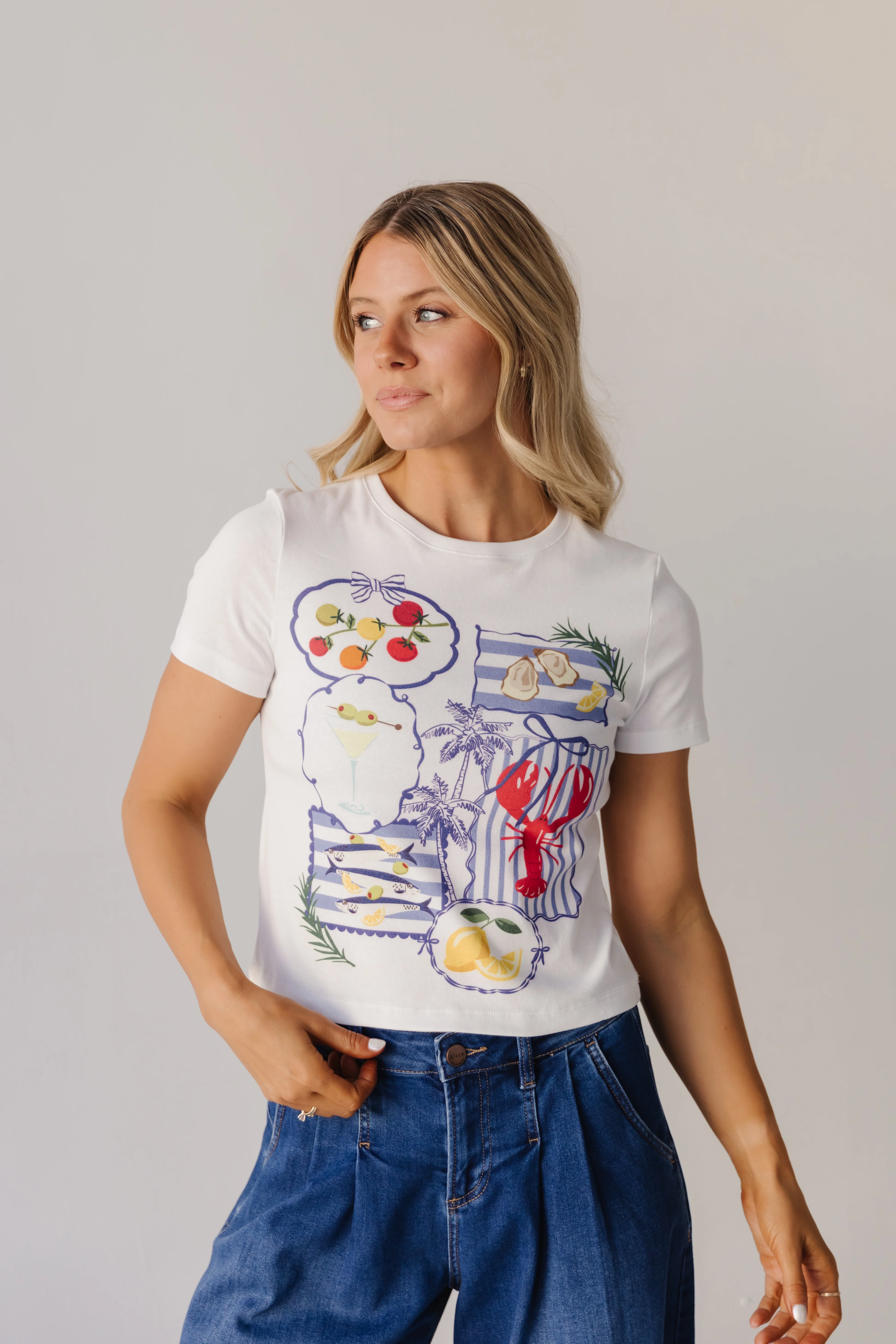 THE SANTORINI GRAPHIC BABY T-SHIRT IN WHITE - Image 4
