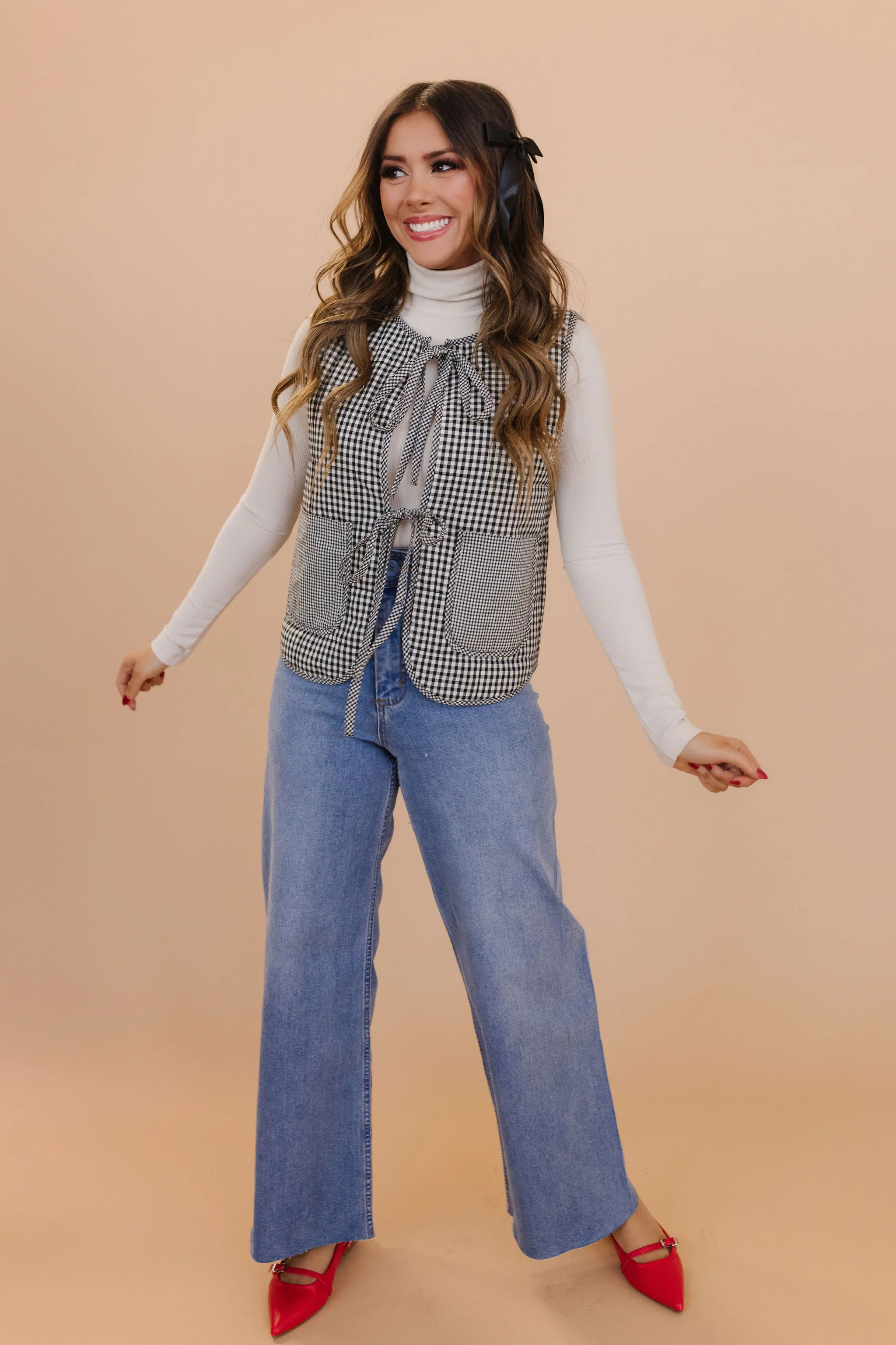 THE SAYLOR WIDE LEG JEANS IN MEDIUM DENIM - Image 3
