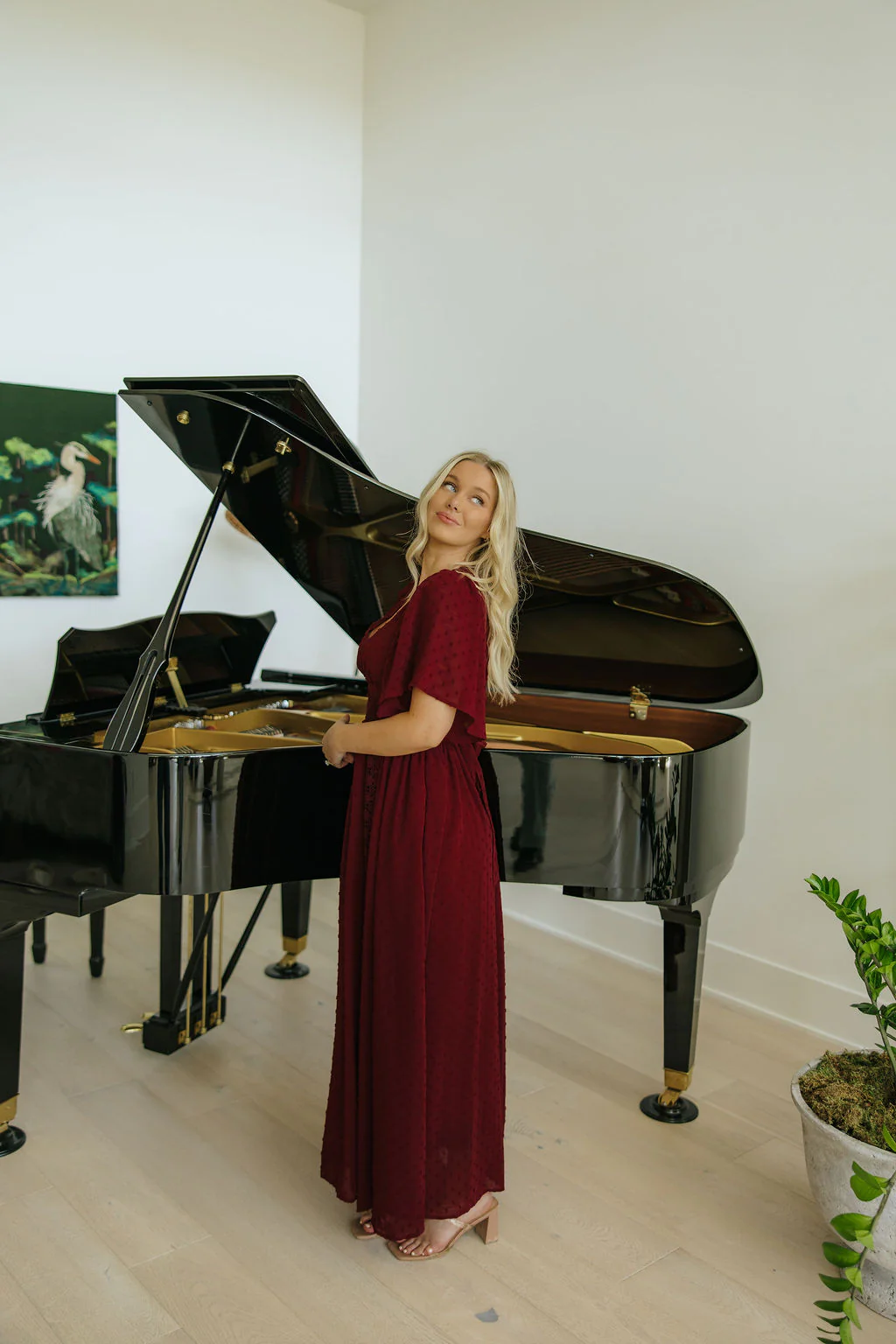THE SERAFINA MAXI DRESS IN BURGUNDY - Image 7