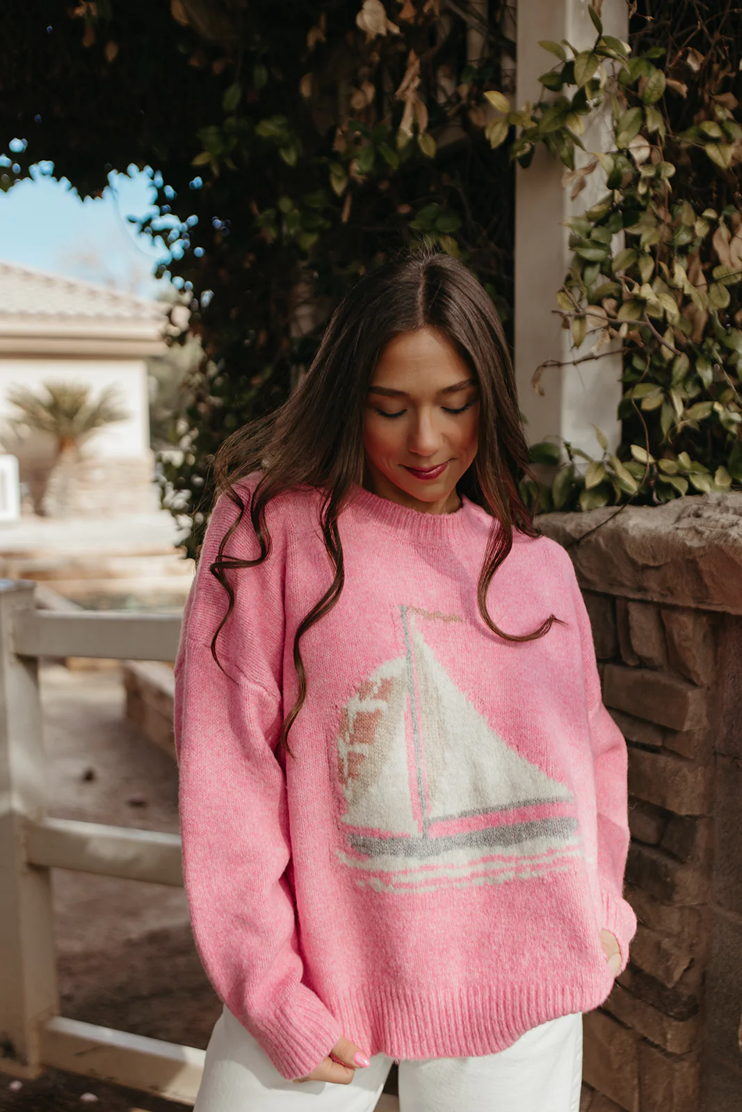 THE SET SAIL SWEATER IN PINK - Image 2