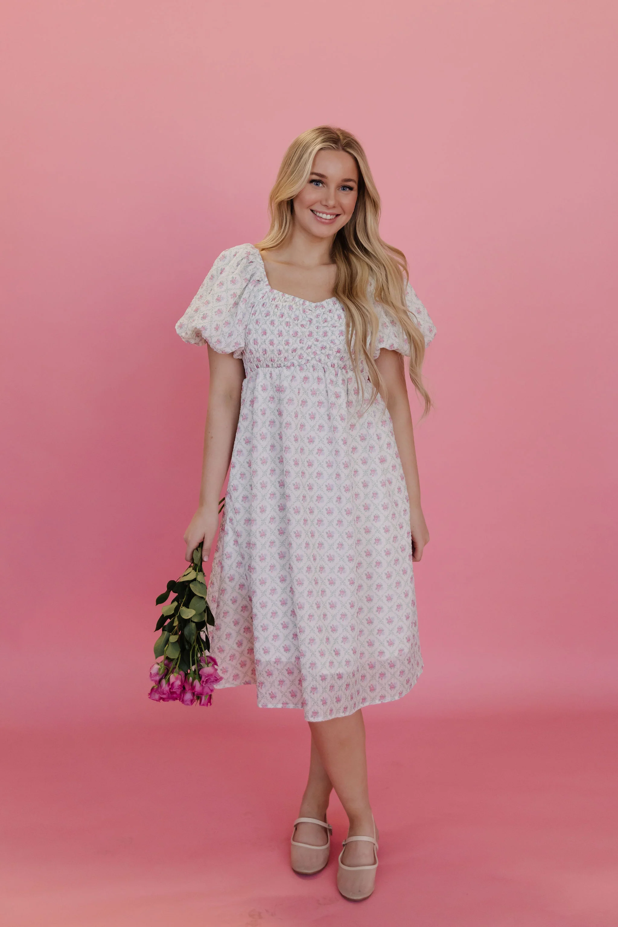 THE SHERIANN FLORAL DRESS IN PINK - Image 2