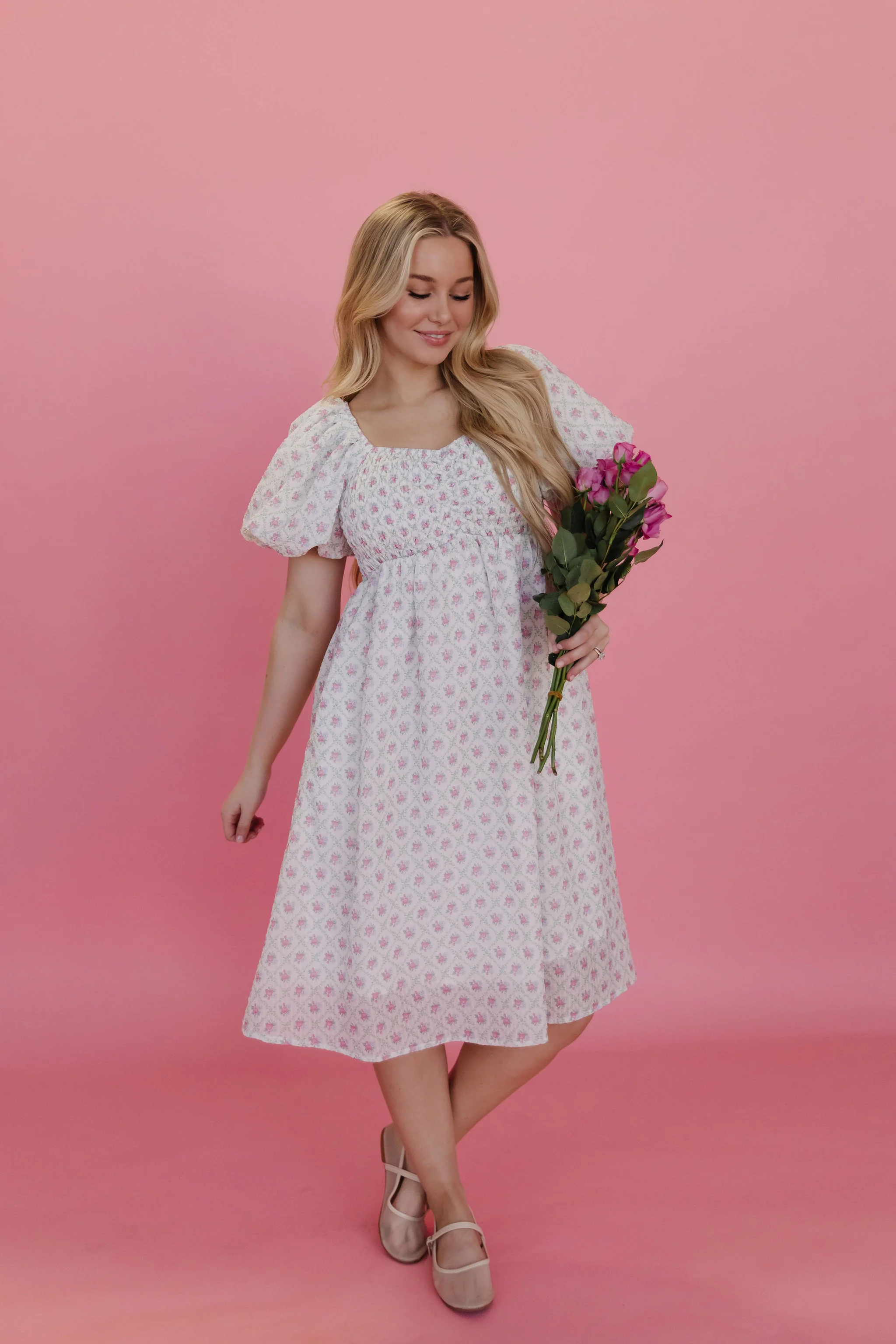 THE SHERIANN FLORAL DRESS IN PINK - Image 3