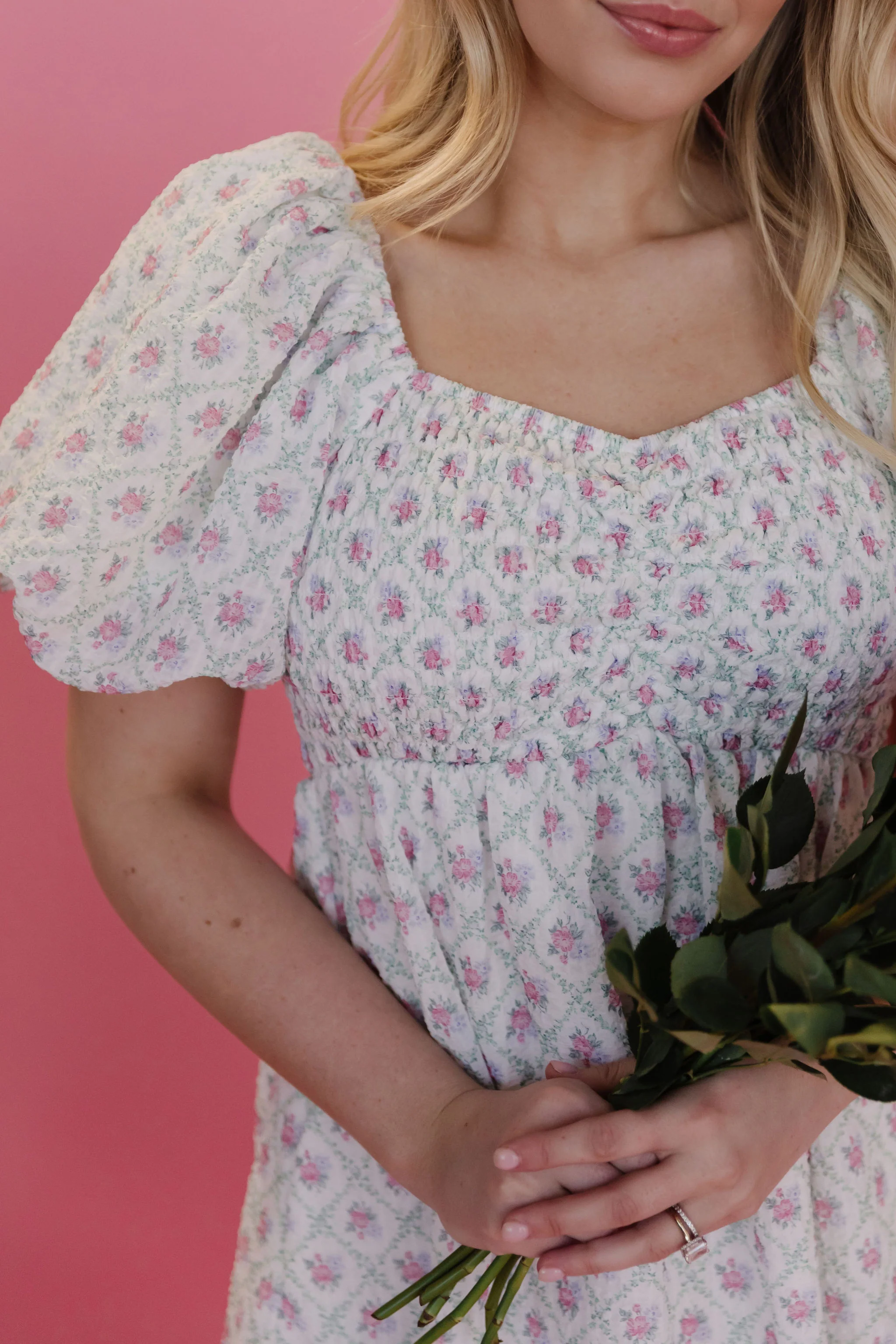 THE SHERIANN FLORAL DRESS IN PINK - Image 4