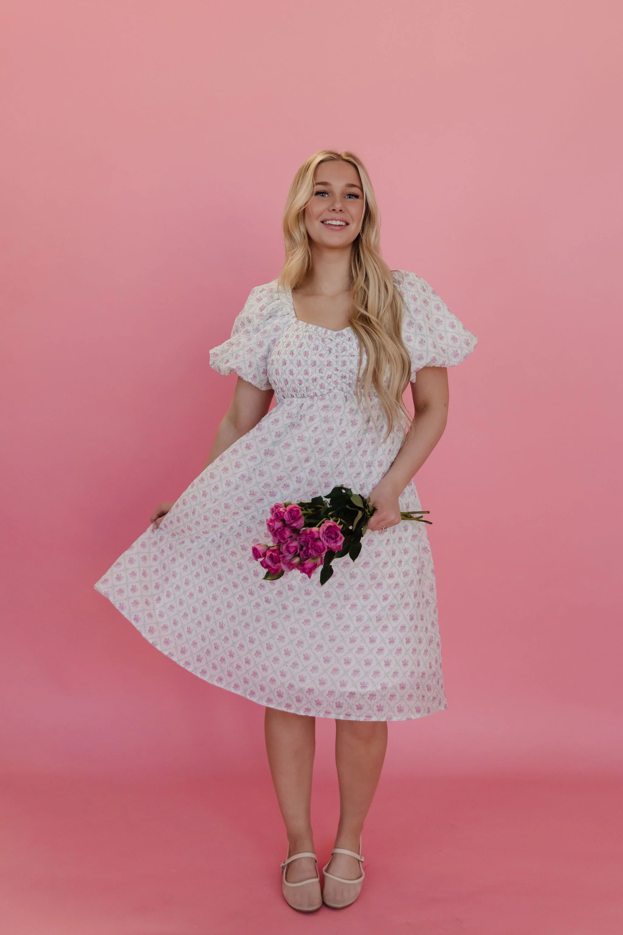 THE SHERIANN FLORAL DRESS IN PINK - Image 7