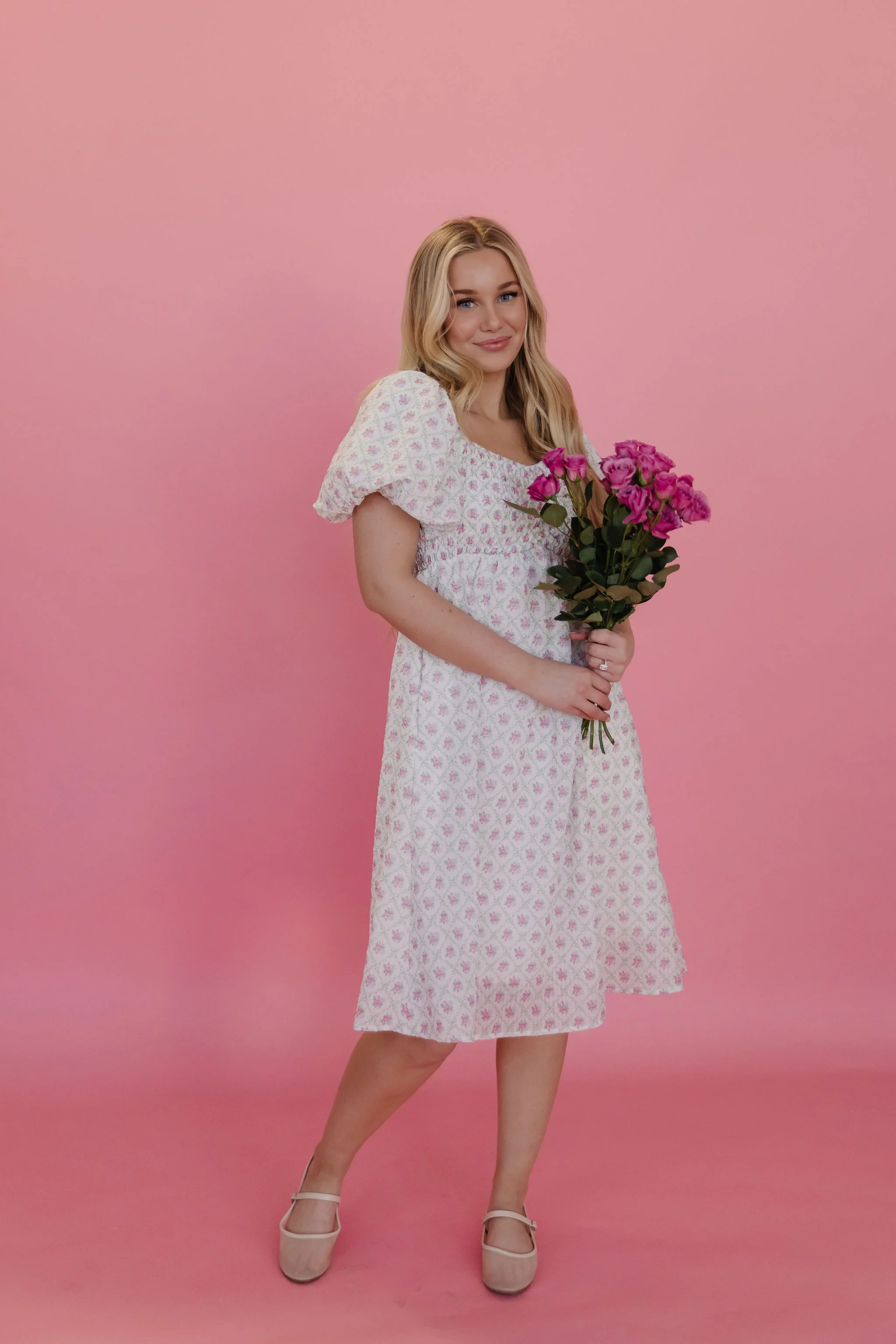 THE SHERIANN FLORAL DRESS IN PINK - Image 8