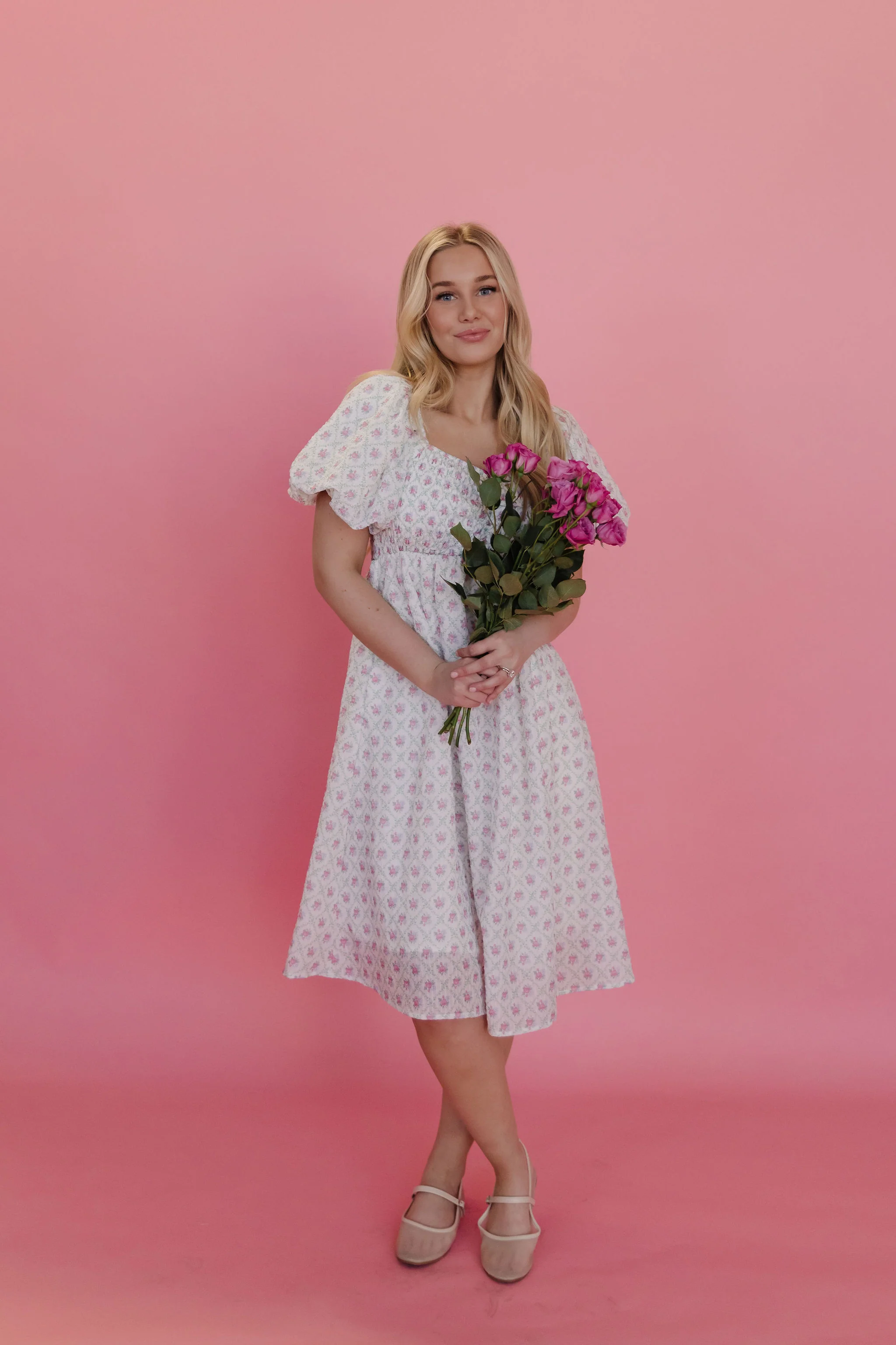 THE SHERIANN FLORAL DRESS IN PINK - Image 9