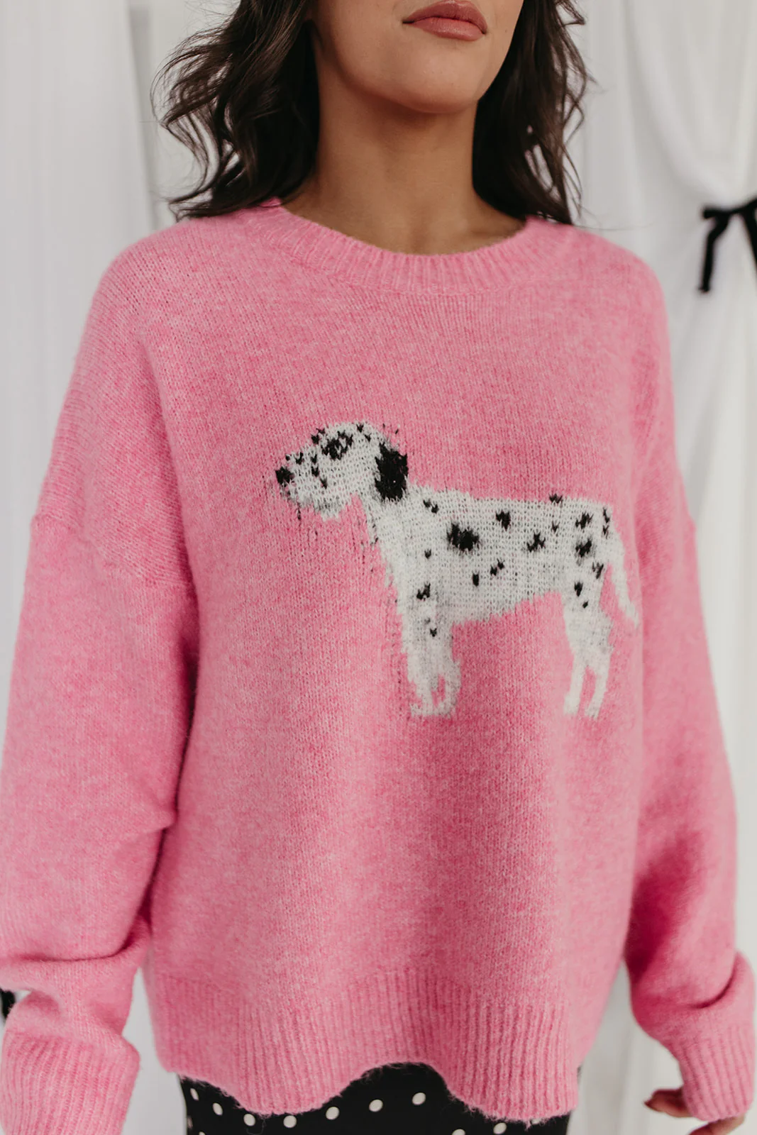 THE SONNY DALMATIAN SWEATER IN PINK - Image 2