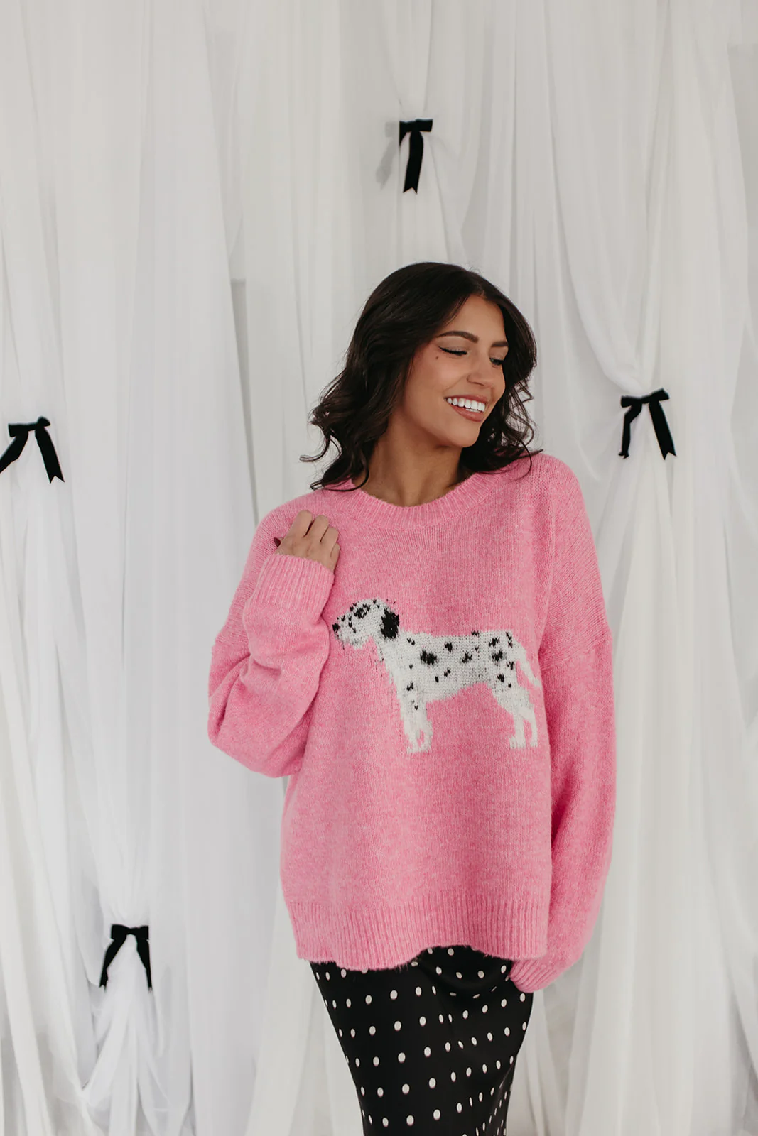 THE SONNY DALMATIAN SWEATER IN PINK - Image 6
