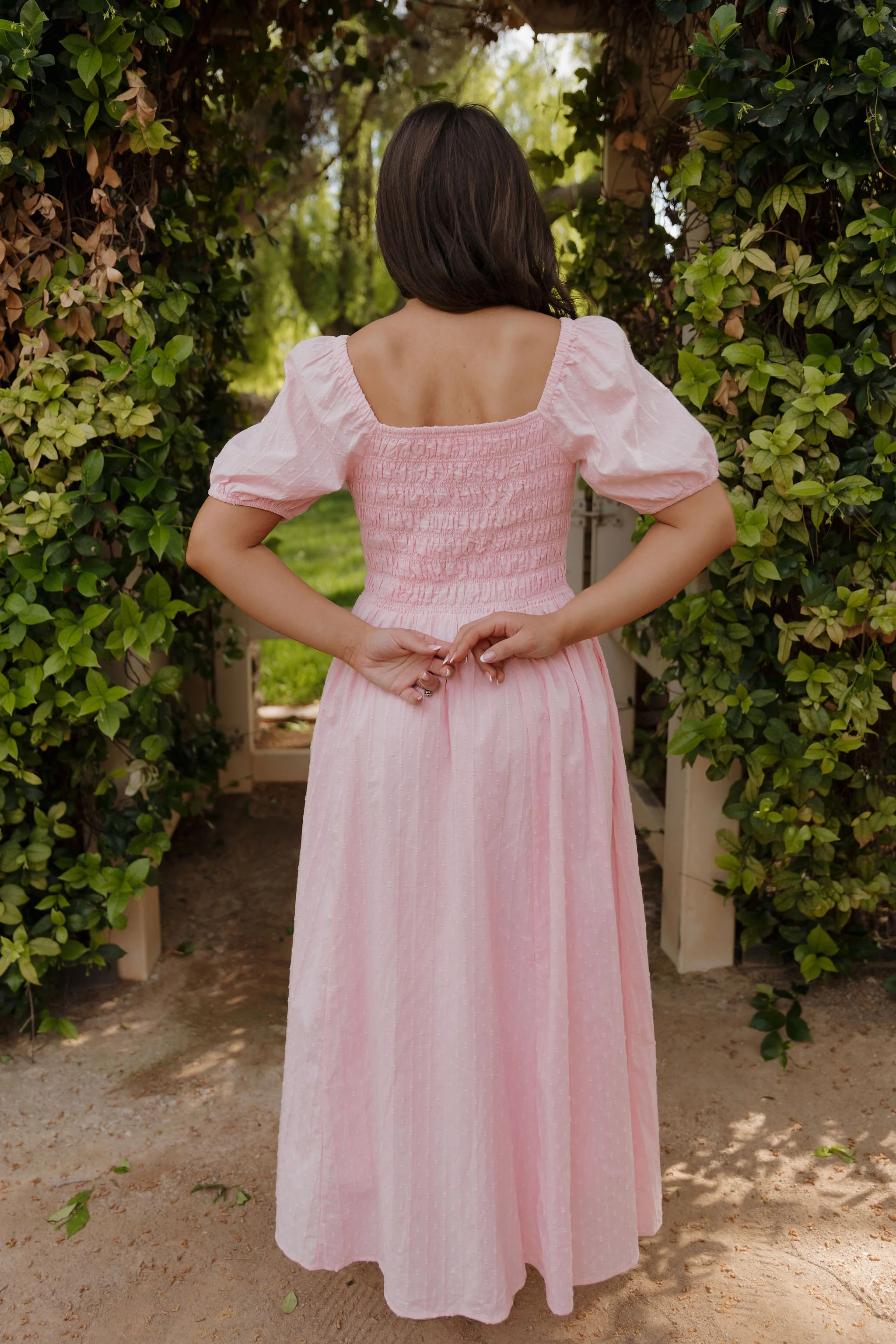 THE SUZANNAH BOW DETAIL DRESS IN PINK - Image 7