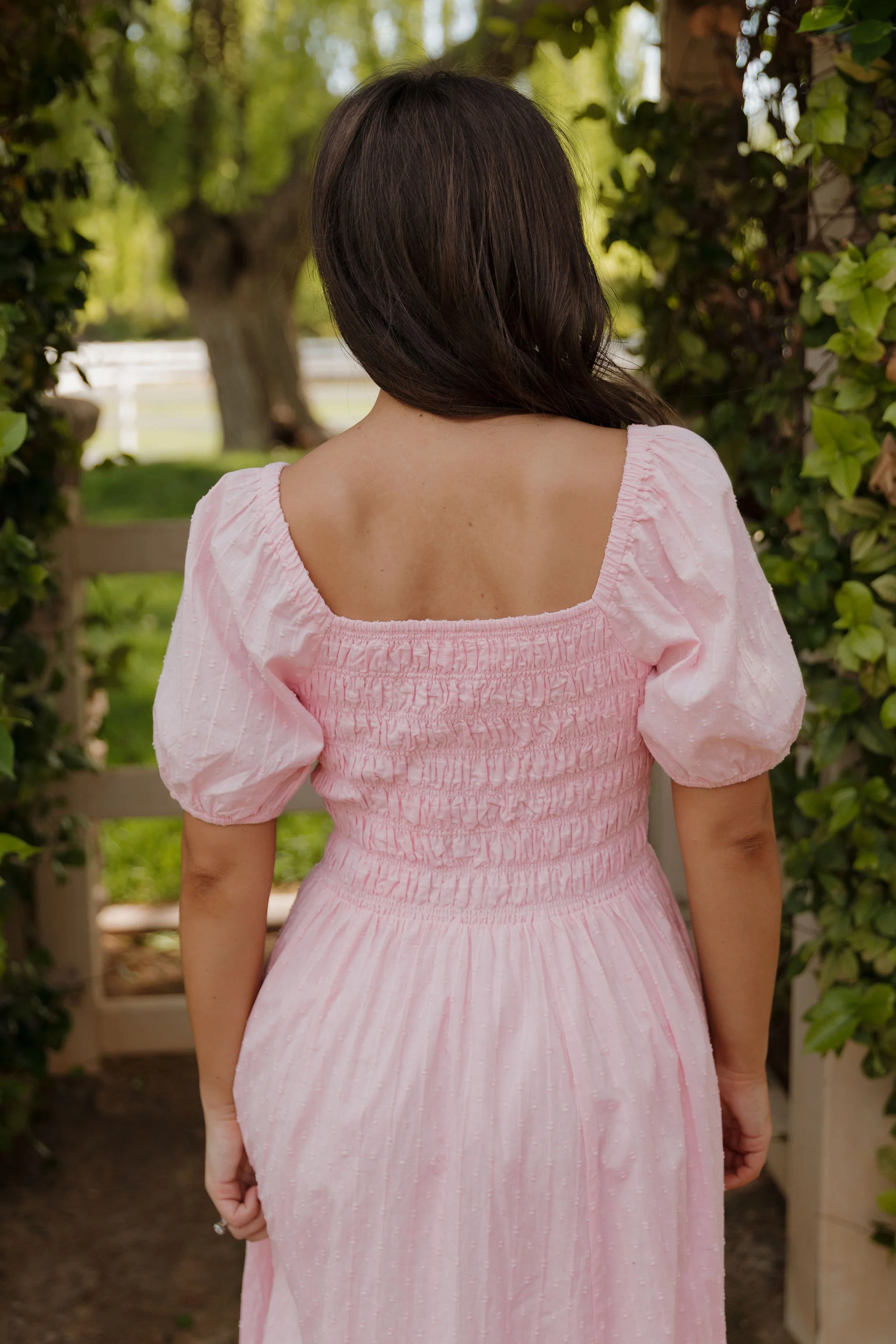 THE SUZANNAH BOW DETAIL DRESS IN PINK - Image 8