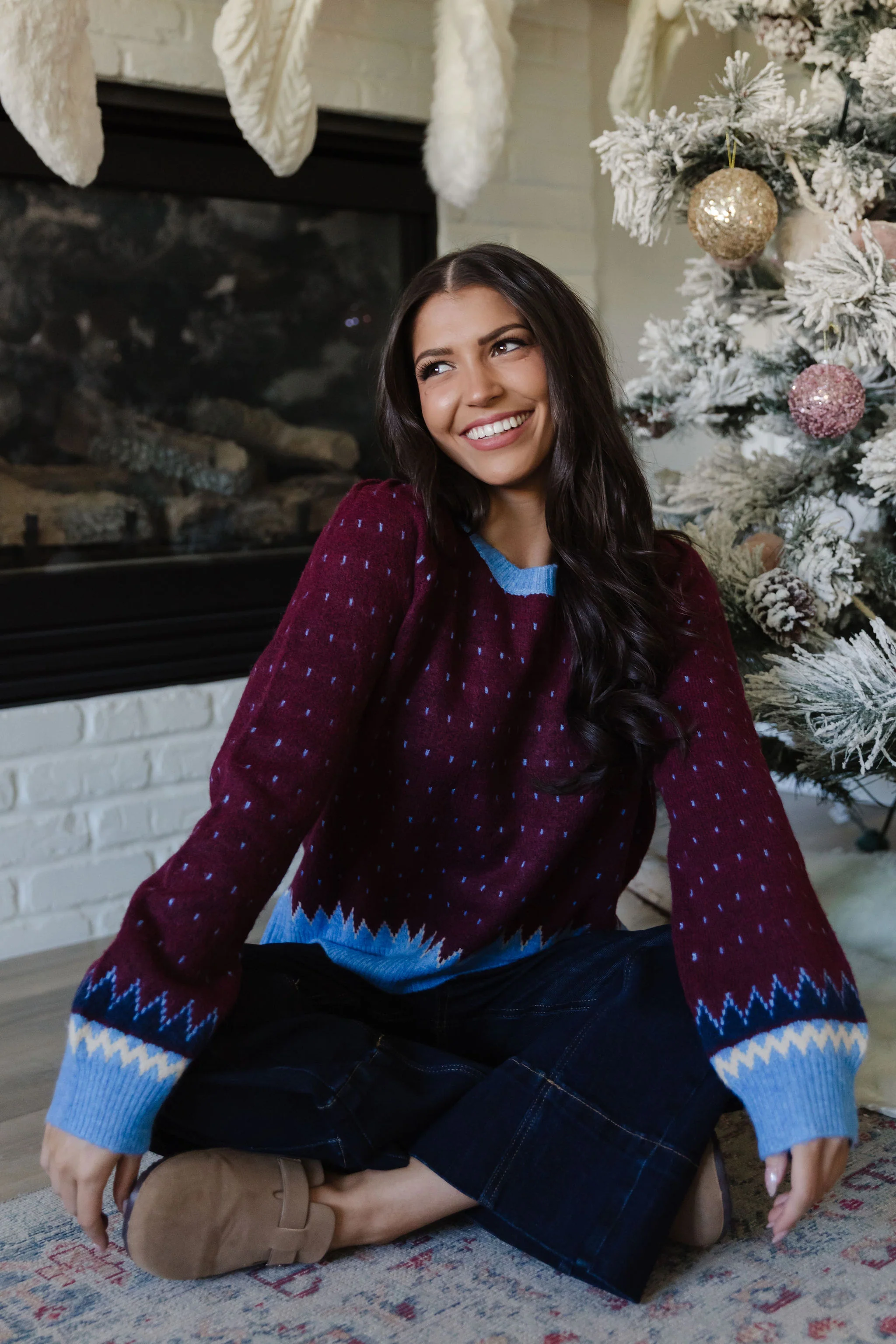 THE TAMARA COZY SWEATER IN BURGUNDY
