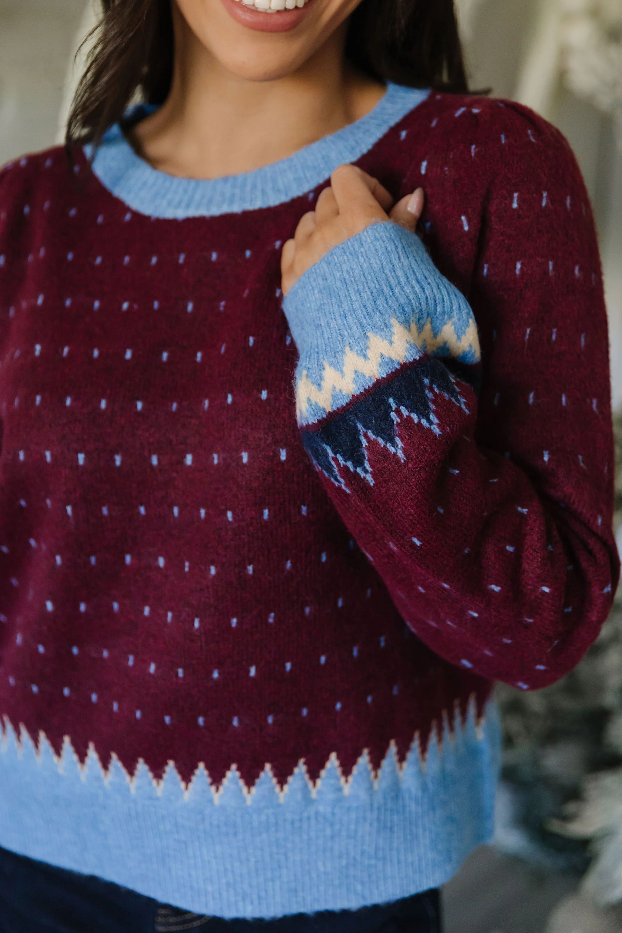 THE TAMARA COZY SWEATER IN BURGUNDY - Image 6