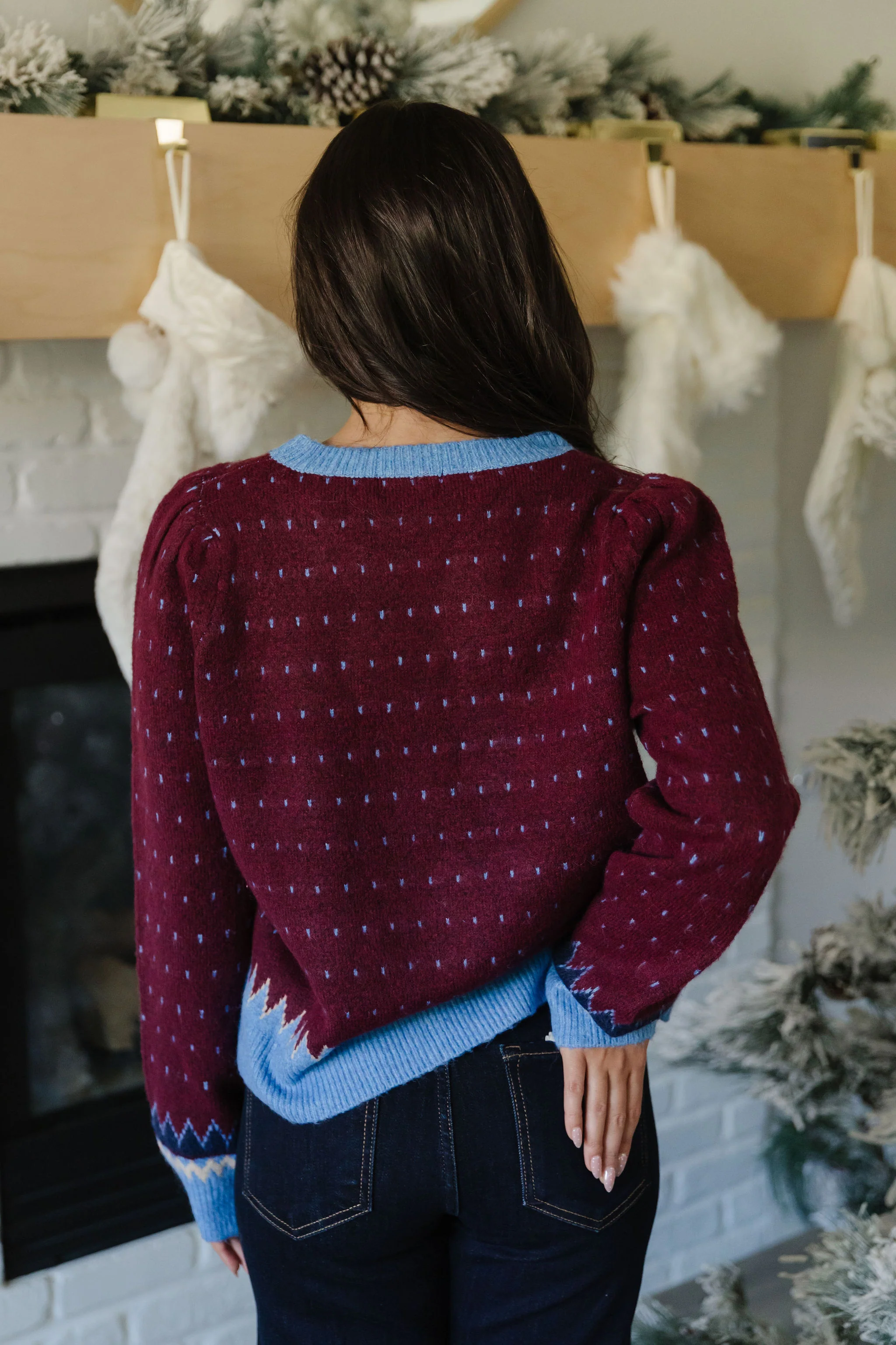 THE TAMARA COZY SWEATER IN BURGUNDY - Image 7
